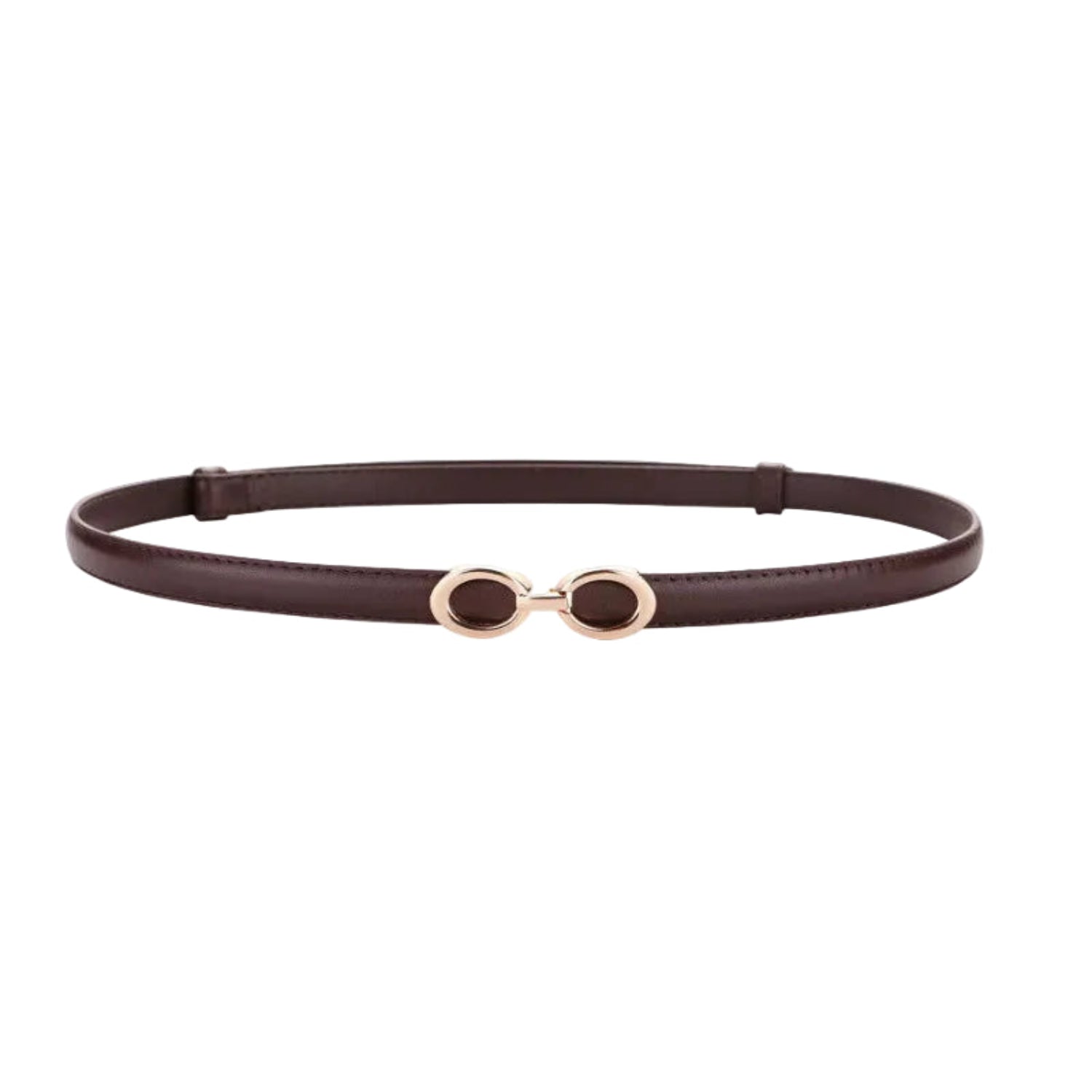 Gold Infinity Buckle Coffee Belt JLTHB0307