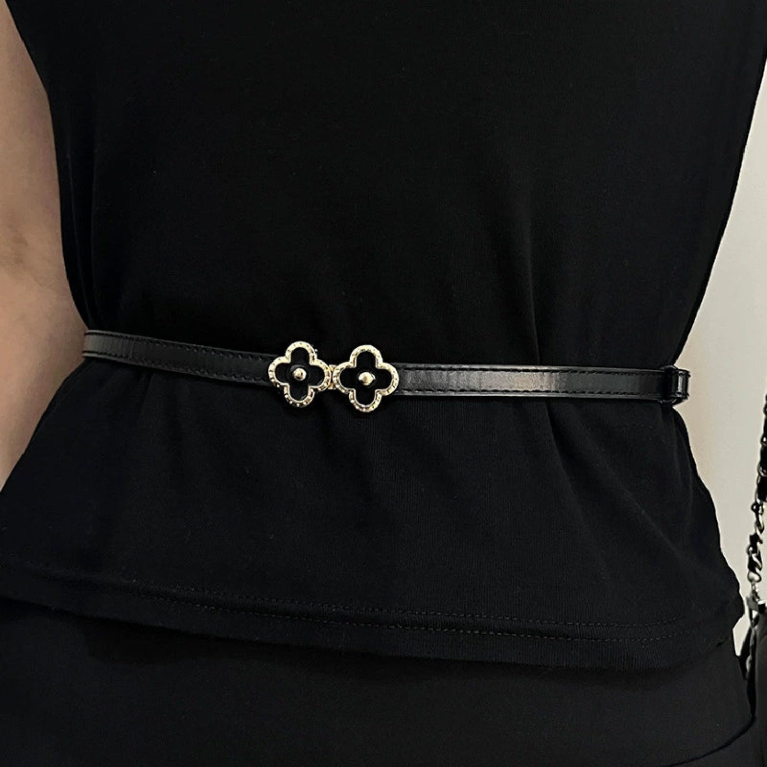 Black Clover Buckle Slim Belt JLTHB0314