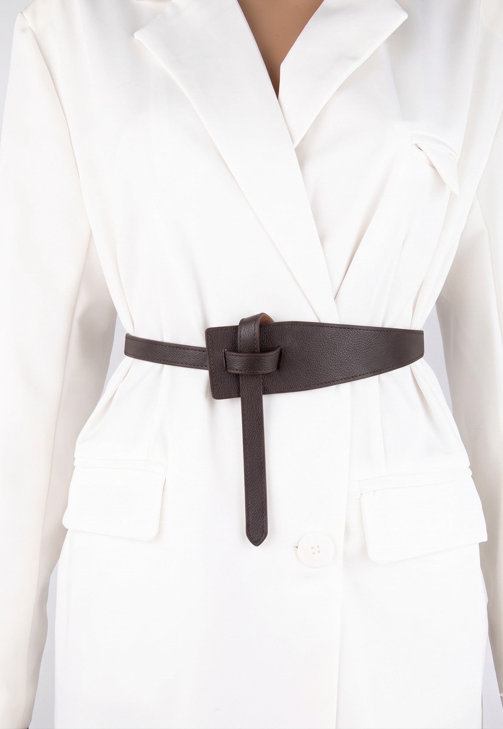 Dark Brown Sculptural Wrap Belt JLTHB0317