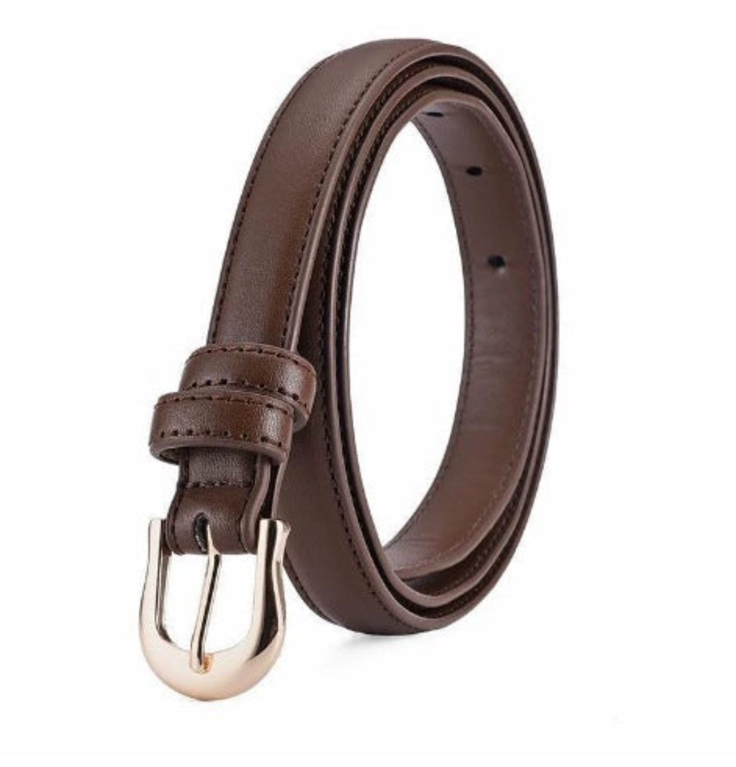 Buckle Slim Coffee Belt JLTHB0322