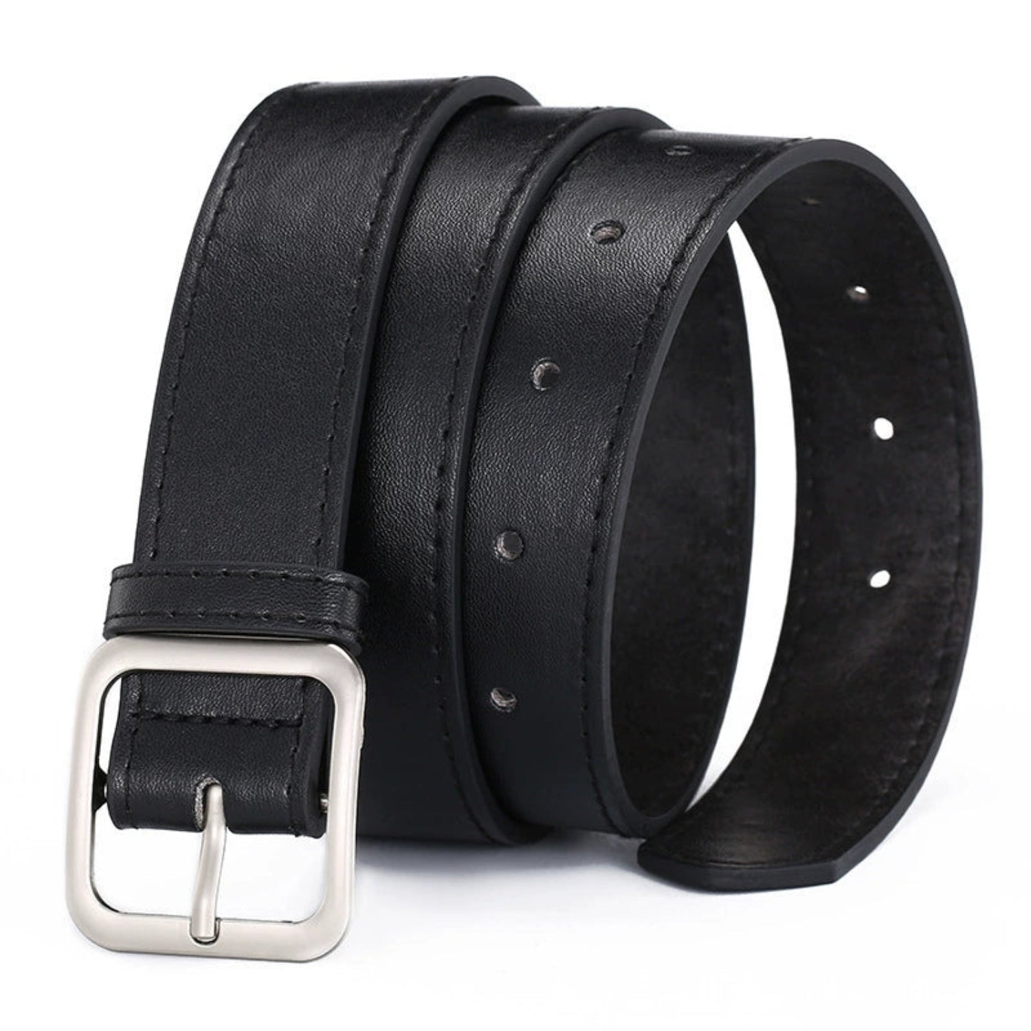 Matte Silver Square Buckle Belt JLTHB0336