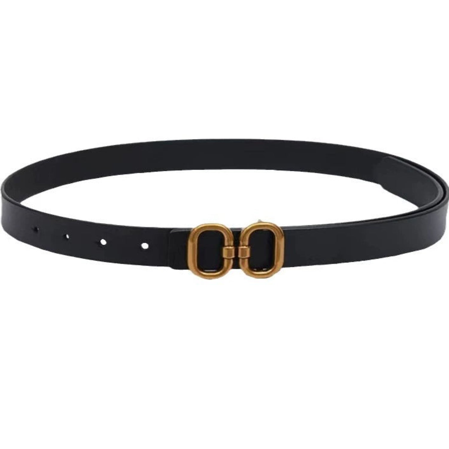 Gold Interlocking Oval Black Belt JLTHB0341