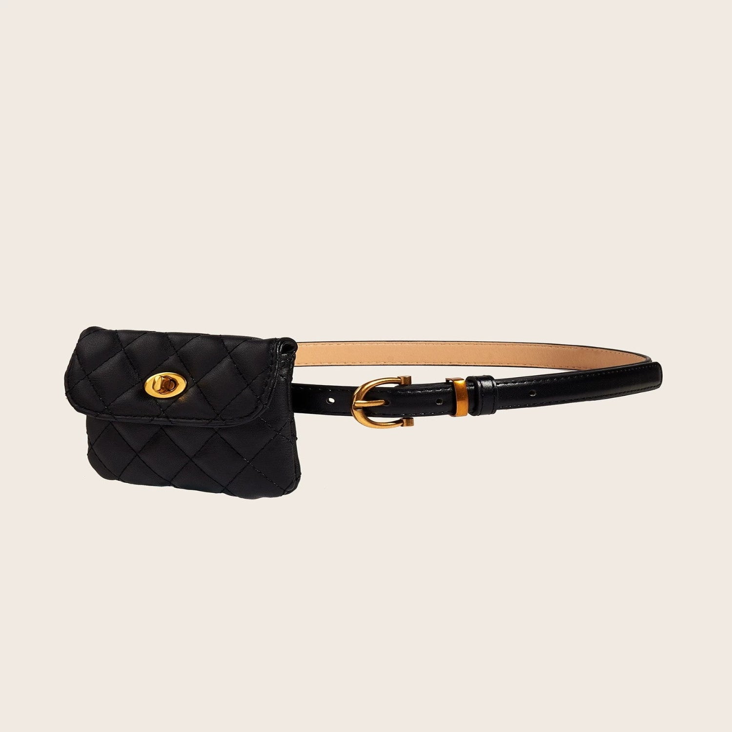 Quilted Mini Pouch Skinny Belt JLTHB0347
