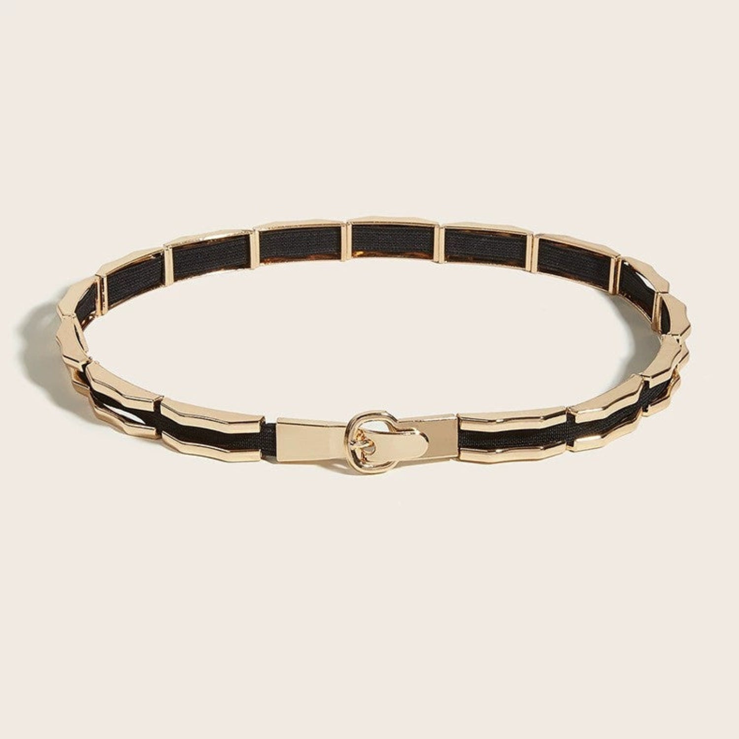 Gold Geometric Linked Elastic Belt JLTHB0352