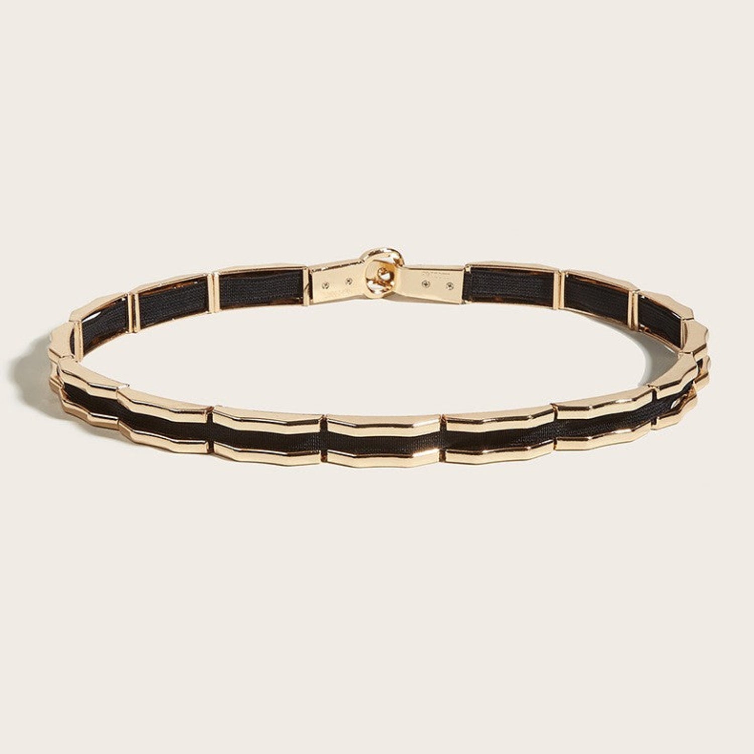 Gold Geometric Linked Elastic Belt JLTHB0352
