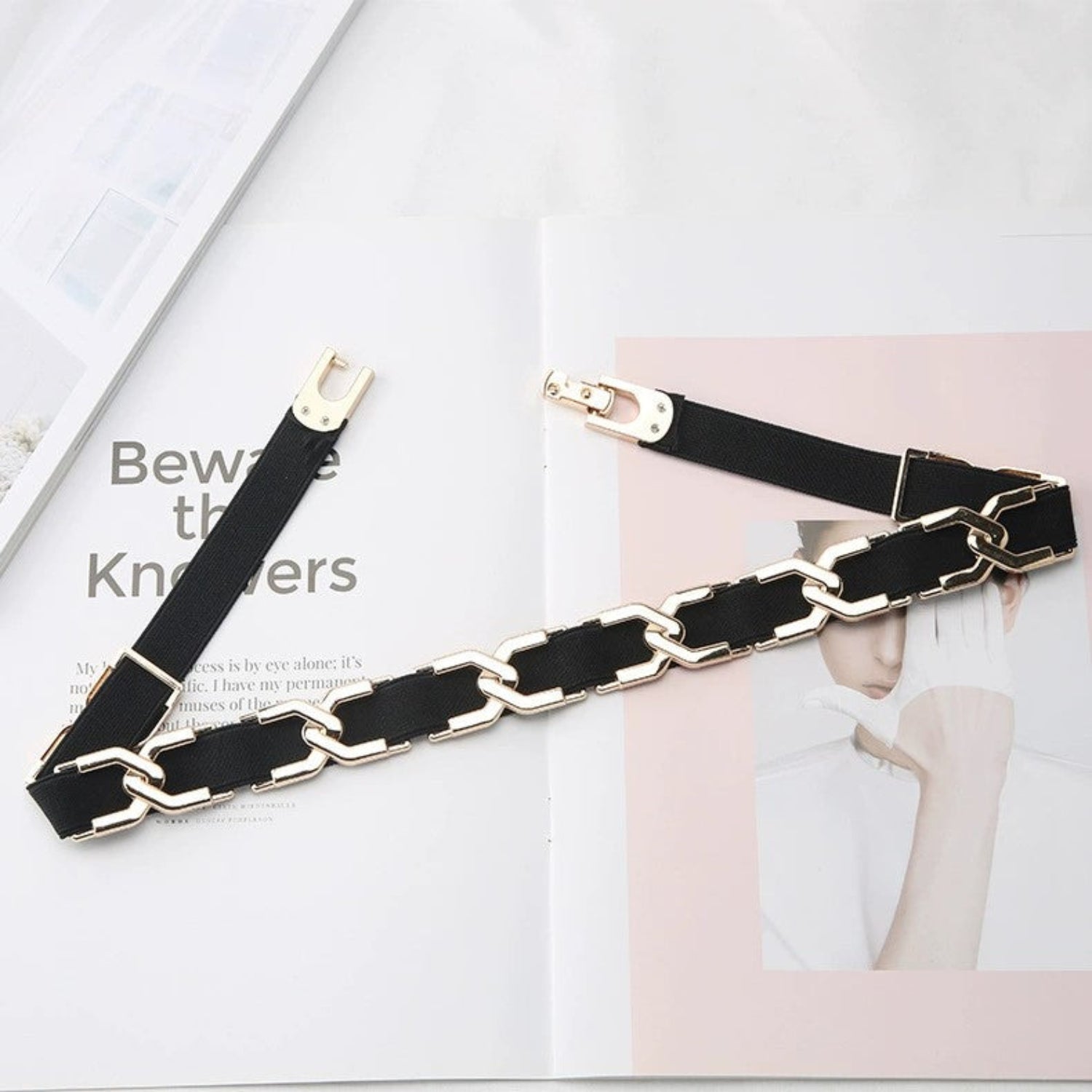 Gold Chain Linked Elastic Belt JLTHB0354