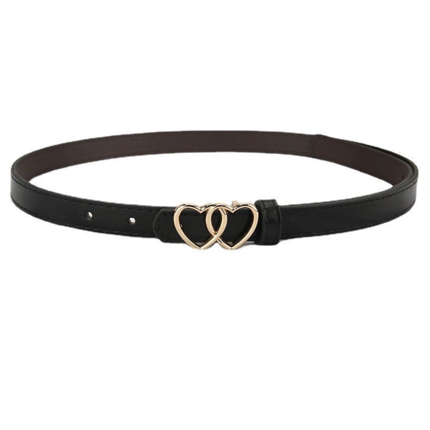 Double Heart Buckle Skinny Belt JLTHB0358