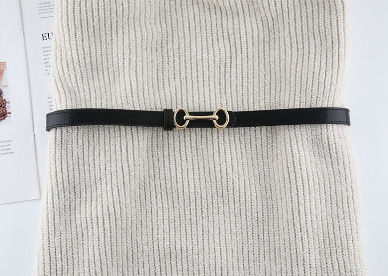 Gold Snaffle Bit Skinny Belt JLTHB0360