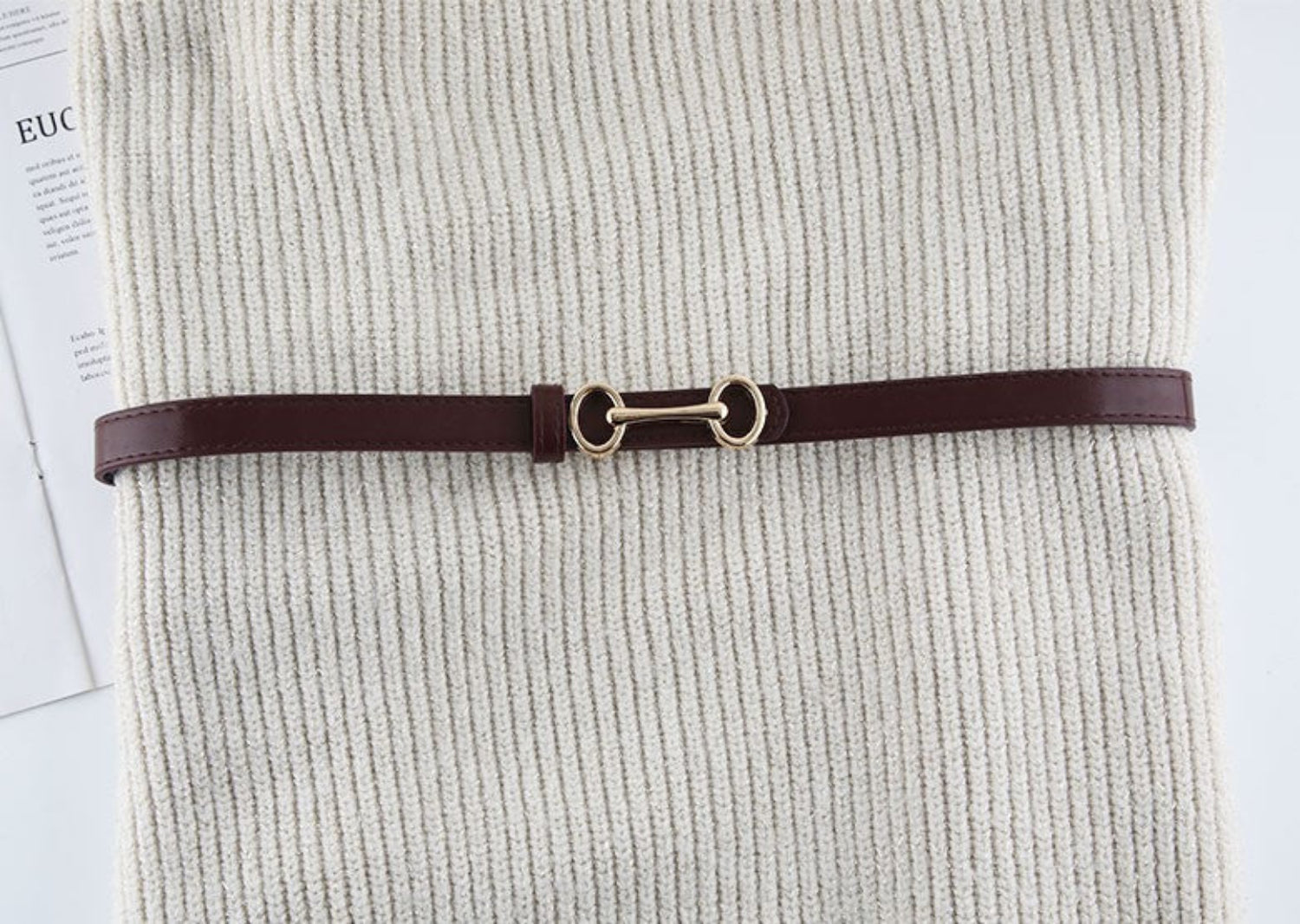 Brown Snaffle Bit Skinny Belt JLTHB0361