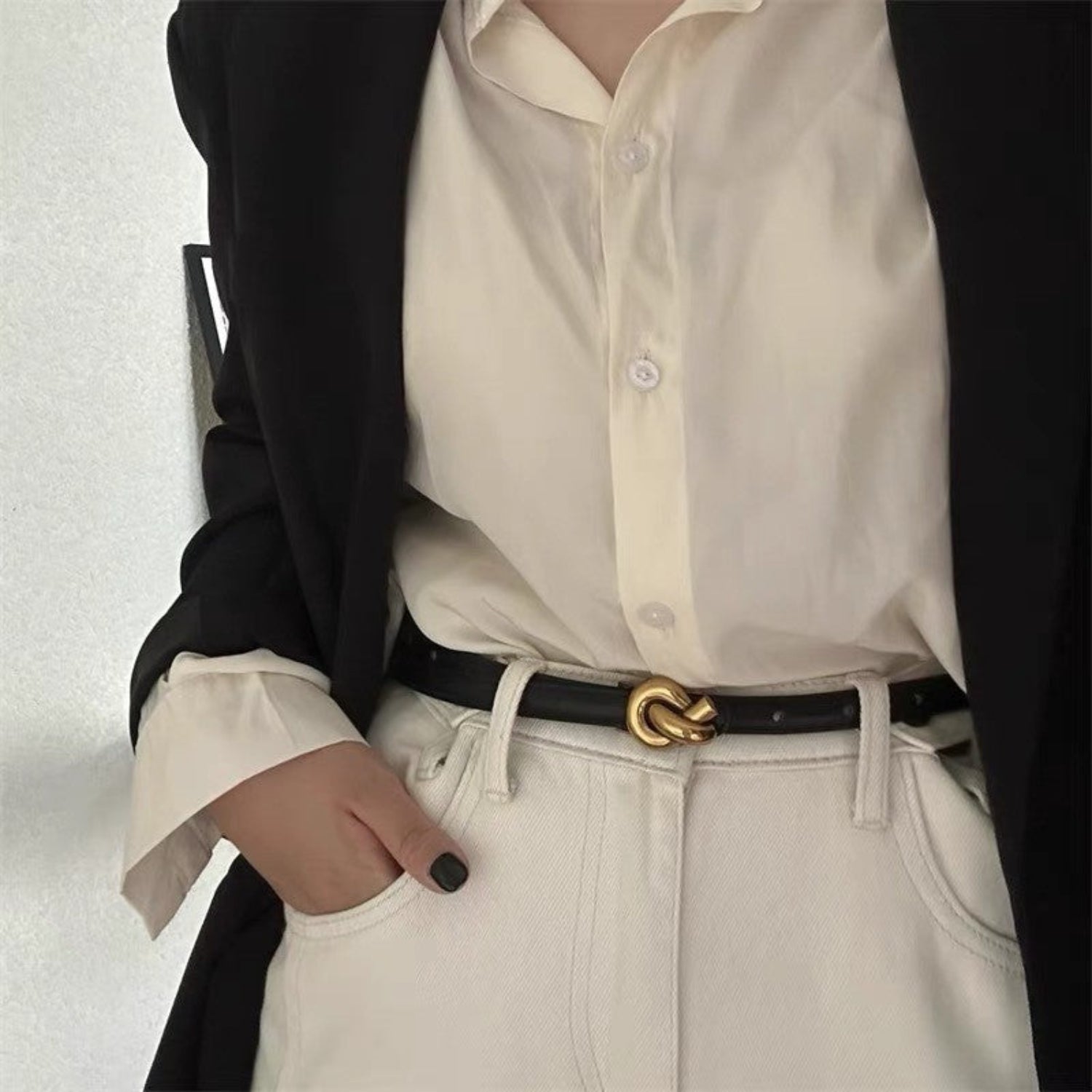 Minimalist Gold Knot Skinny Belt JLTHB0371