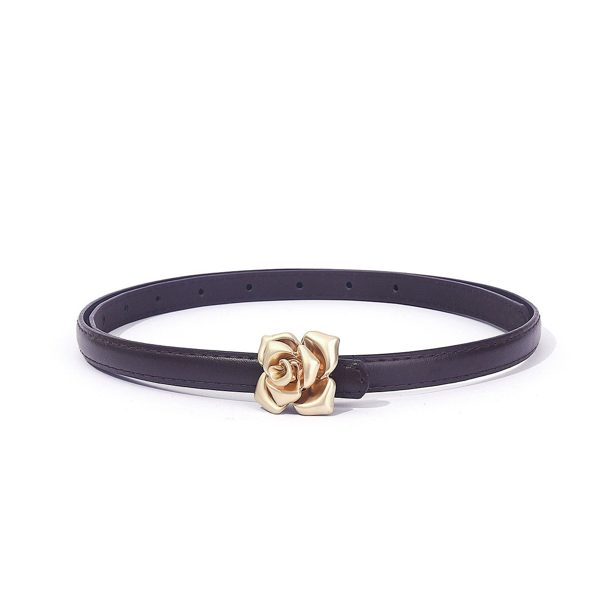 Elegant Gold Rose Skinny Purple Belt JLTHB0374