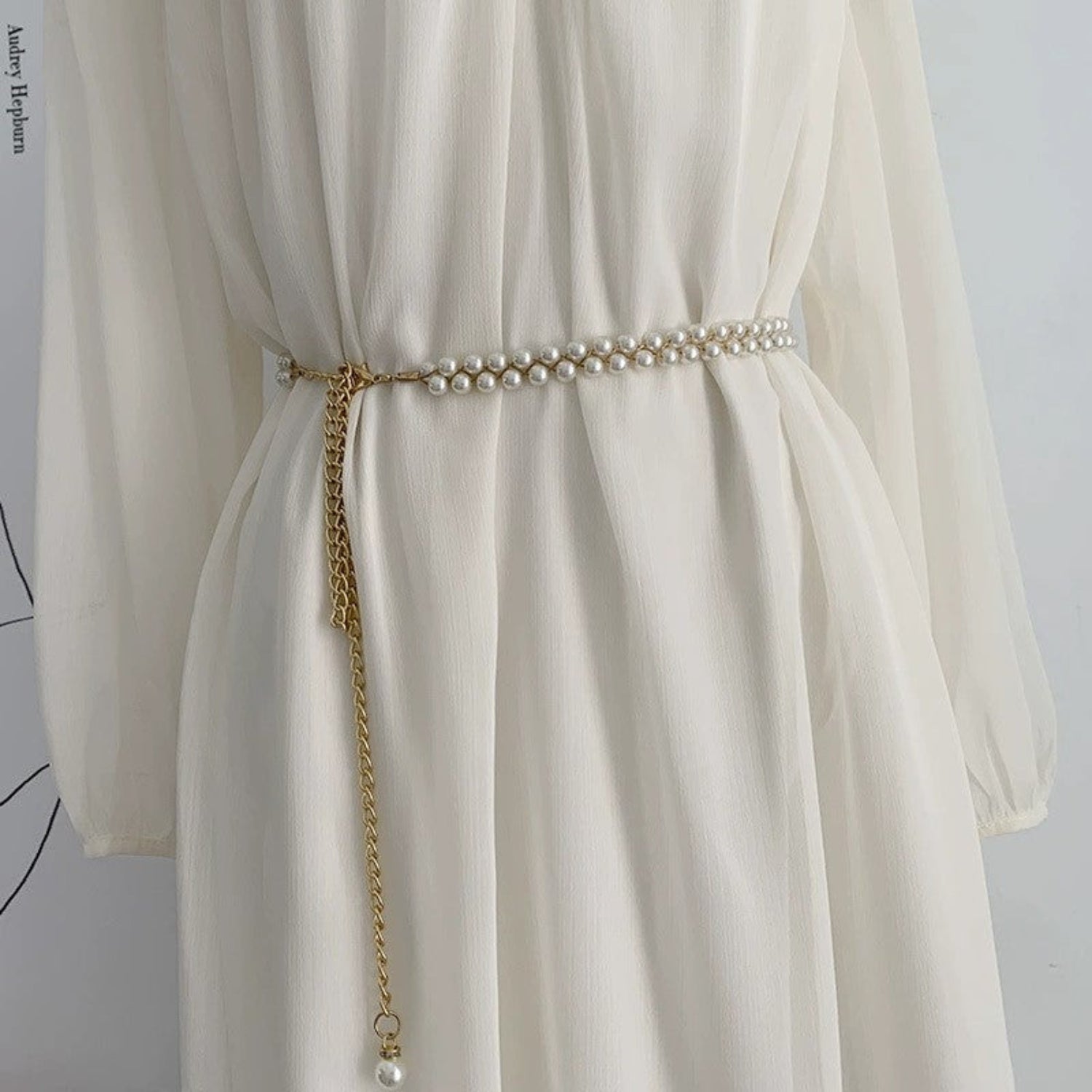 Double Strand Pearl Chain Belt JLTHB0403