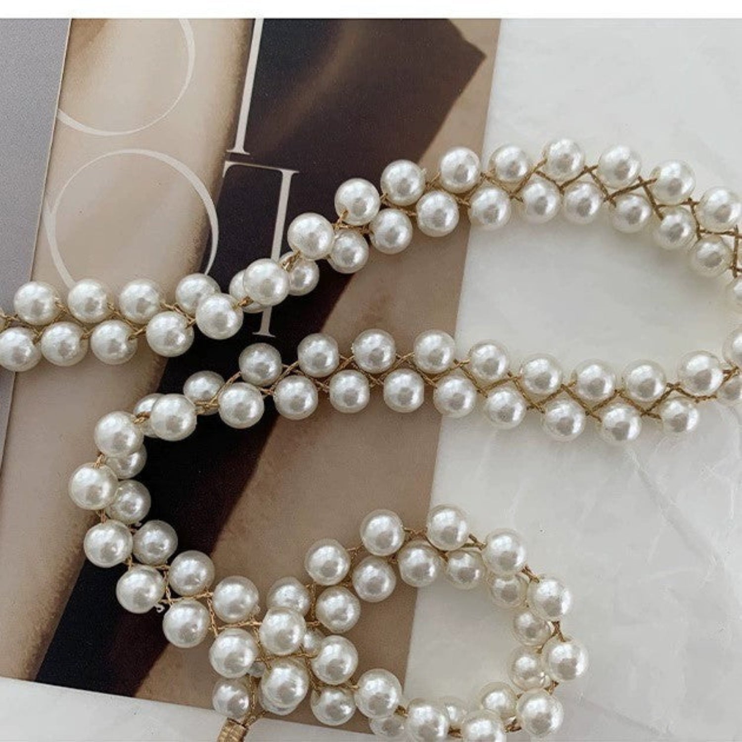 Double Strand Pearl Chain Belt JLTHB0403