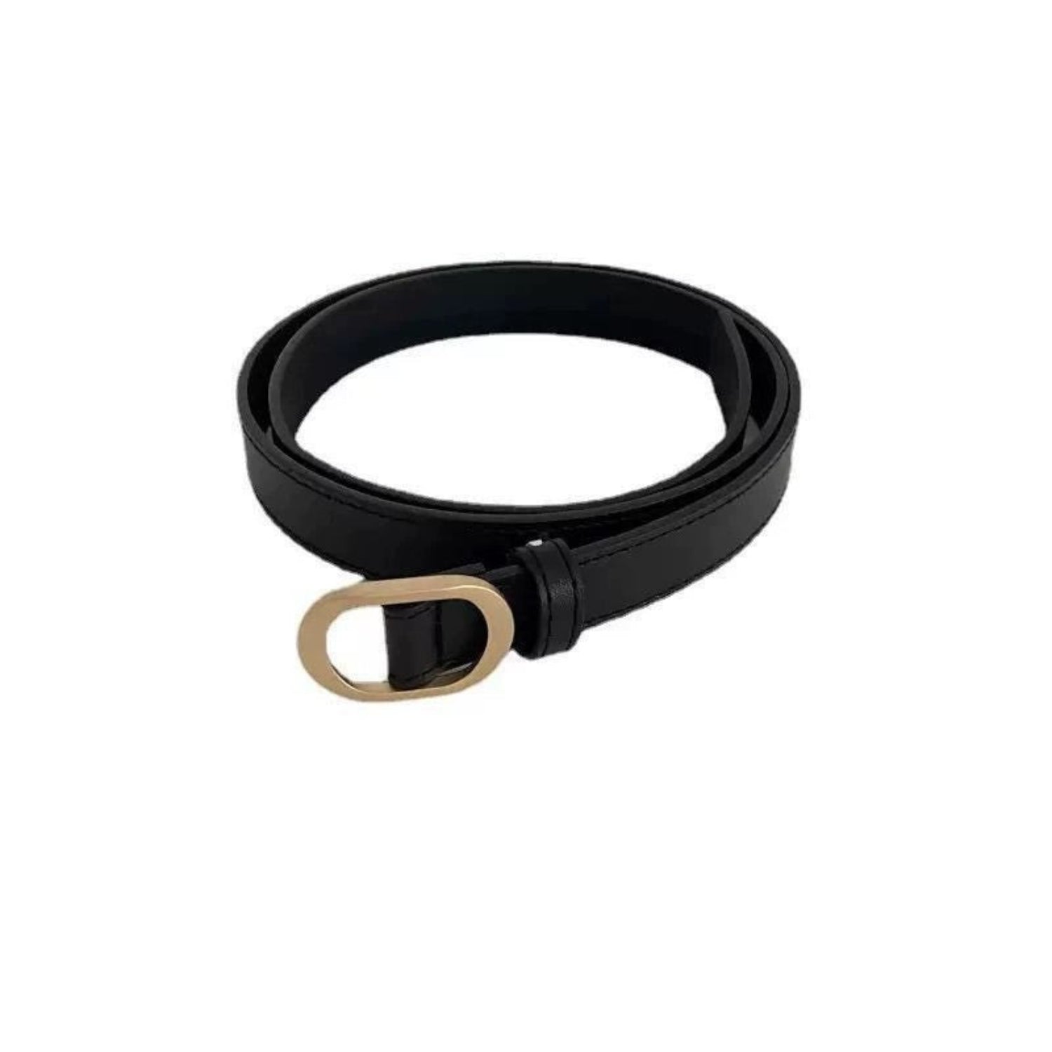 Minimalist Gold Oval Buckle Belt JLTHB0404