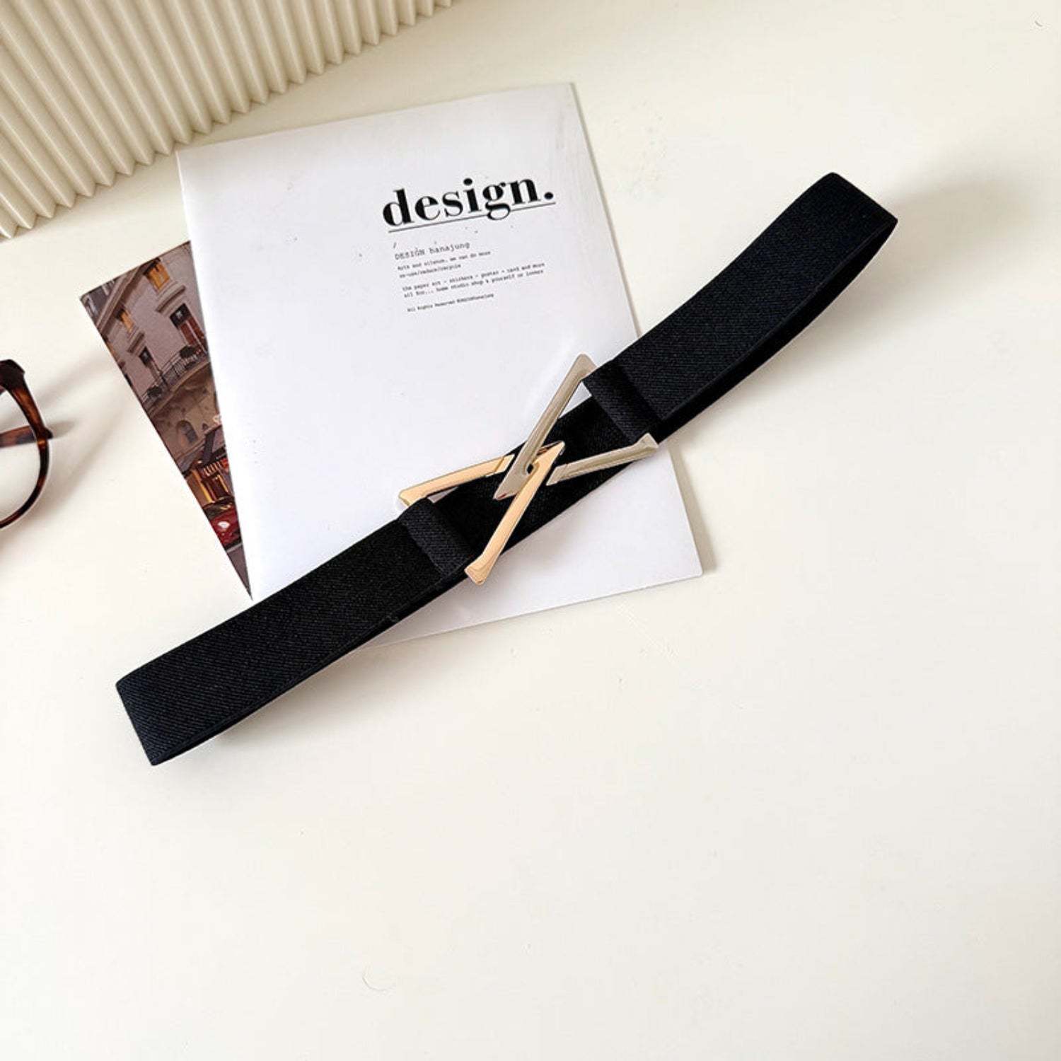 Black Elastic Triangle Buckle Belt JLTHB0412