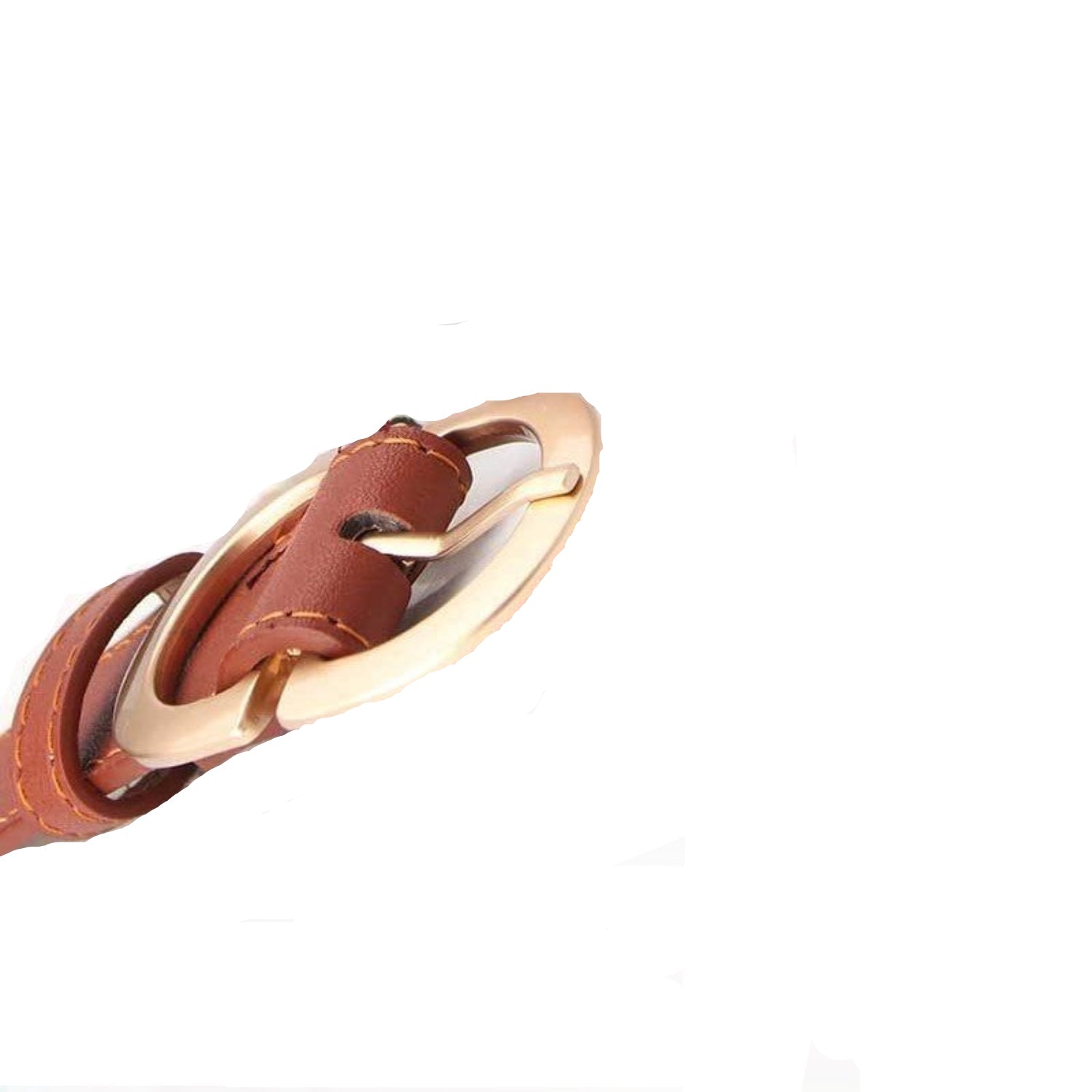 Double-D Brown Buckle Leather Belt JLTHB0417