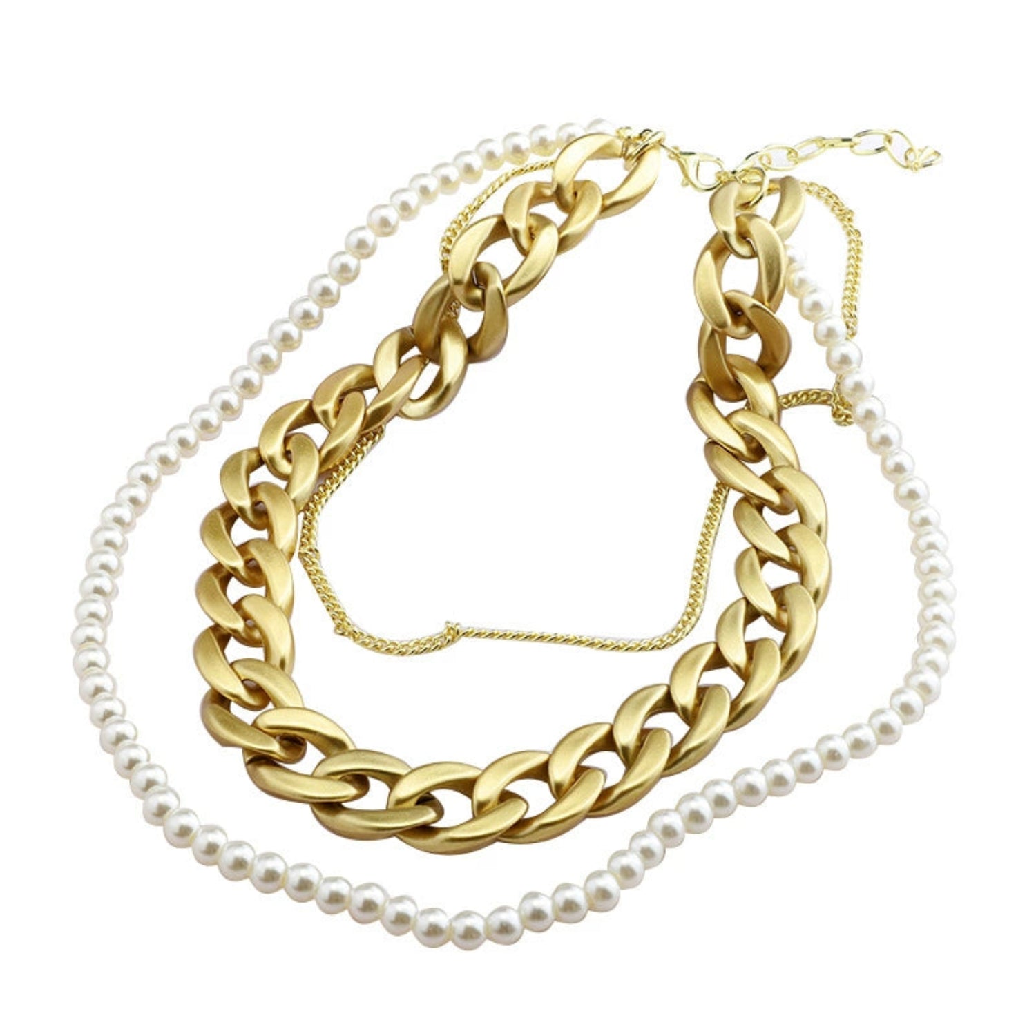 Chunky Pearl Gold Necklace JLTN0996