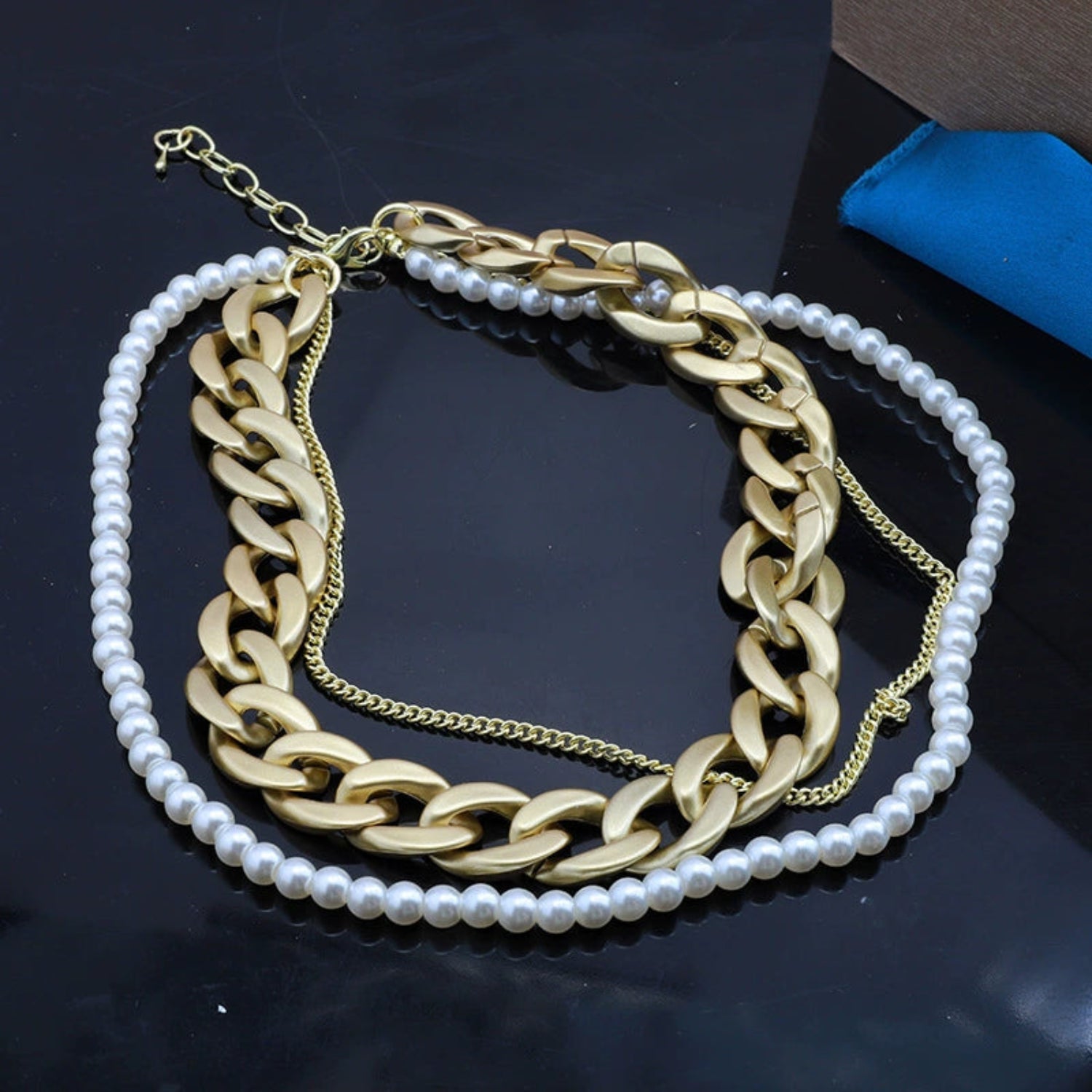 Chunky Pearl Gold Necklace JLTN0996