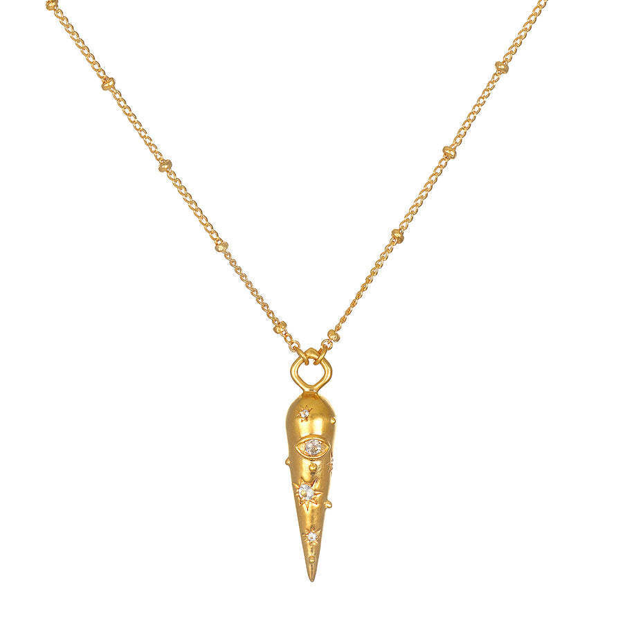 Just Lil Things Artifical Talisman Pendant Necklace with Evil Eye & Star Accents Necklace