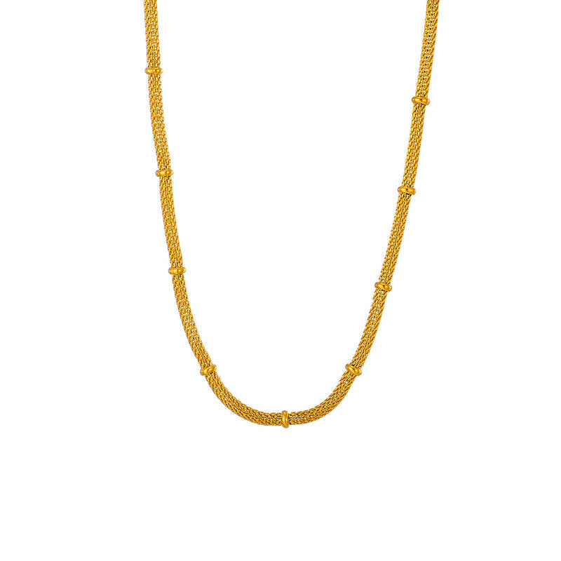 Shell Oval Pendant Tone Mesh Gold Necklace JLTN1233