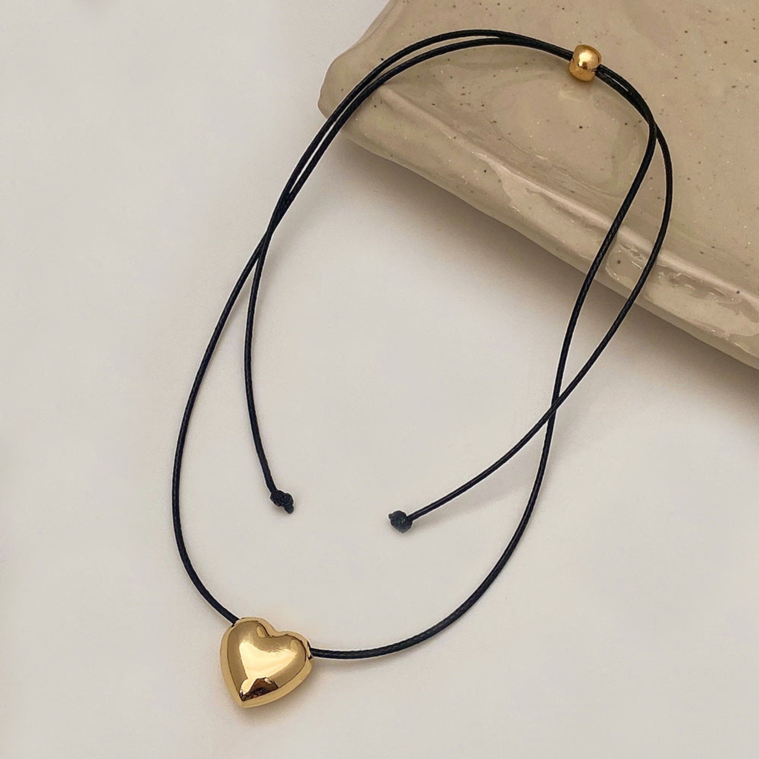 Rope Tie Metal Sense Love Pendant Gold Necklace JLTN1239