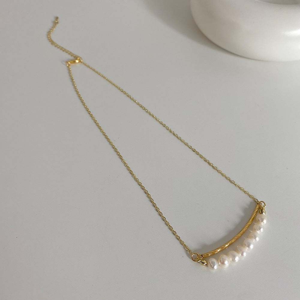 Smile Styled White Pearl Gold Necklace JLTN1245