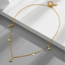 Pear Shaped Drop Nona Stone Adjustable Gold Necklace JLTN1246
