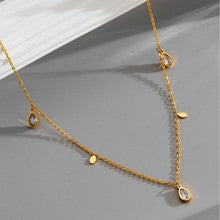 Pear Shaped Drop Nona Stone Adjustable Gold Necklace JLTN1246