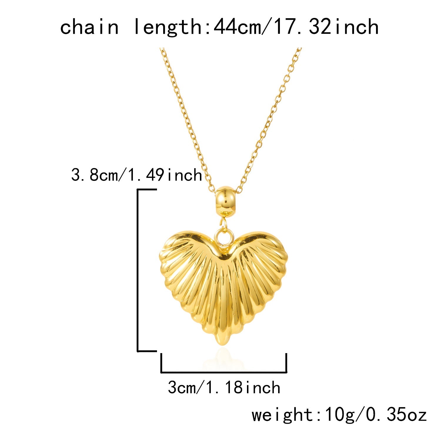 Luxurious Gold Necklace with Textured Heart Pendant JLTN1336