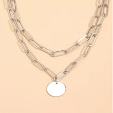Minimalist Silver Chain Necklace with Stylish Coin Charm JLTN1347