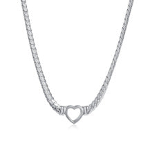 Stylish Silver Chain Necklace with Romantic Heart JLTN1349