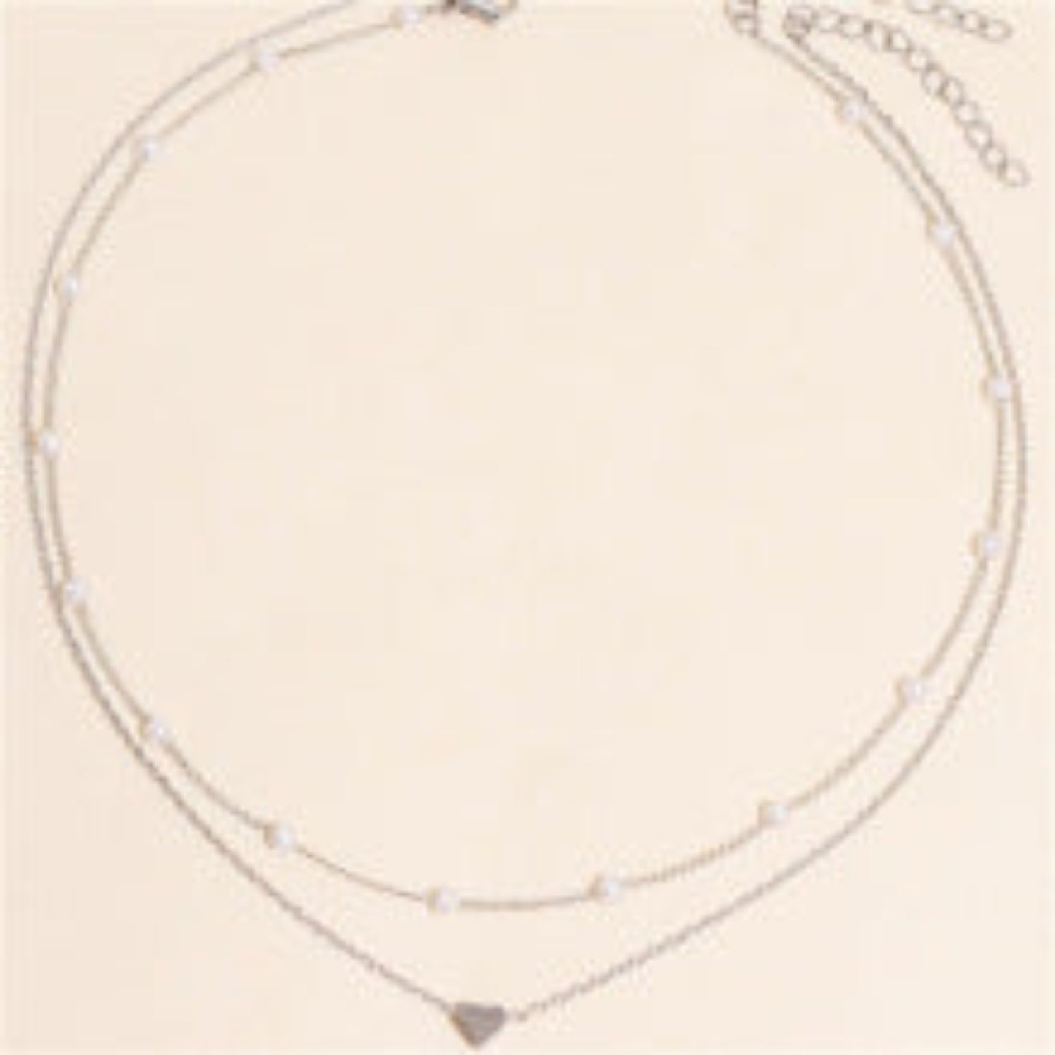 Layered Necklace with Heart and Beaded Charms JLTN1354