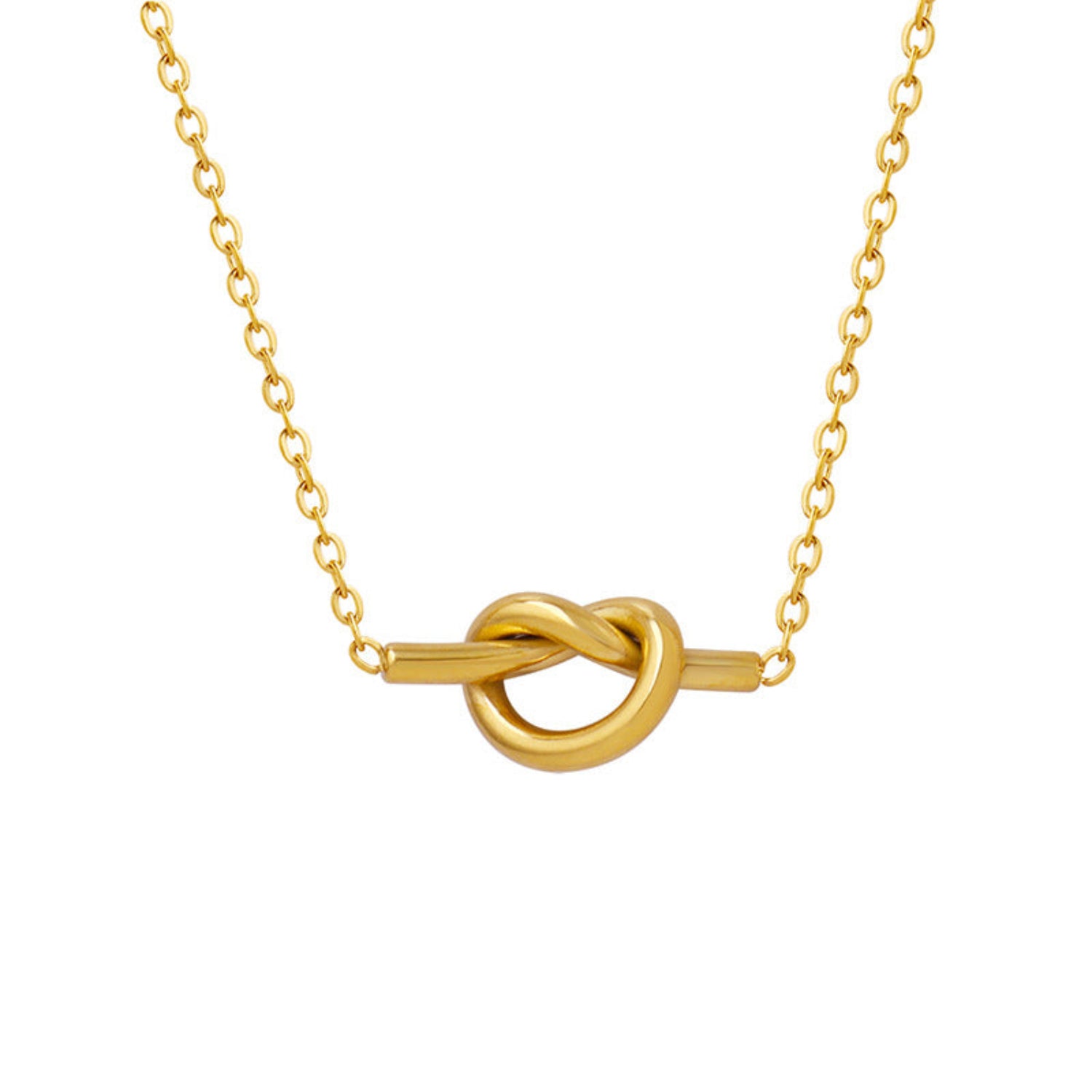 Elegant Chain Necklace with Minimalist Knot Pendant JLTN1357