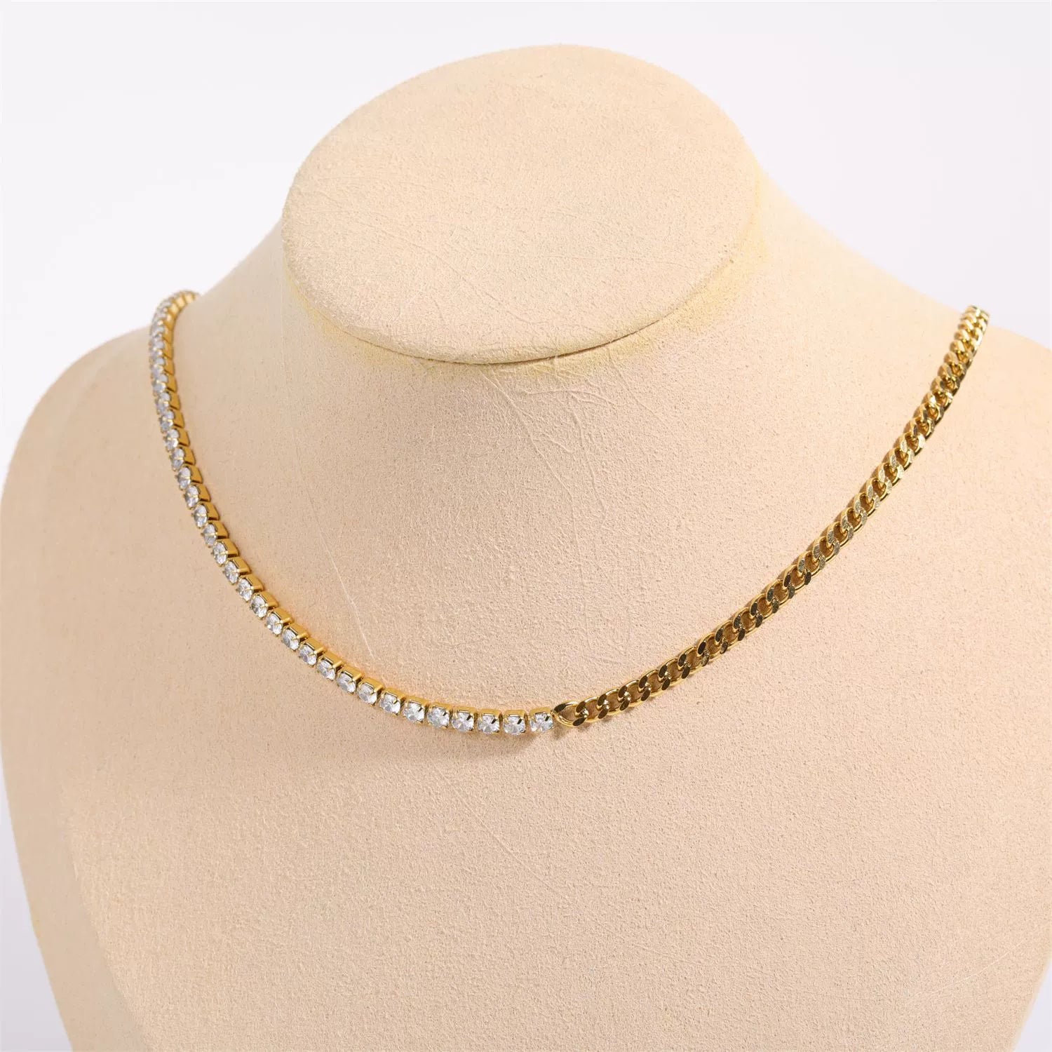 Golden Tennis & Curb Necklace JLTN1721