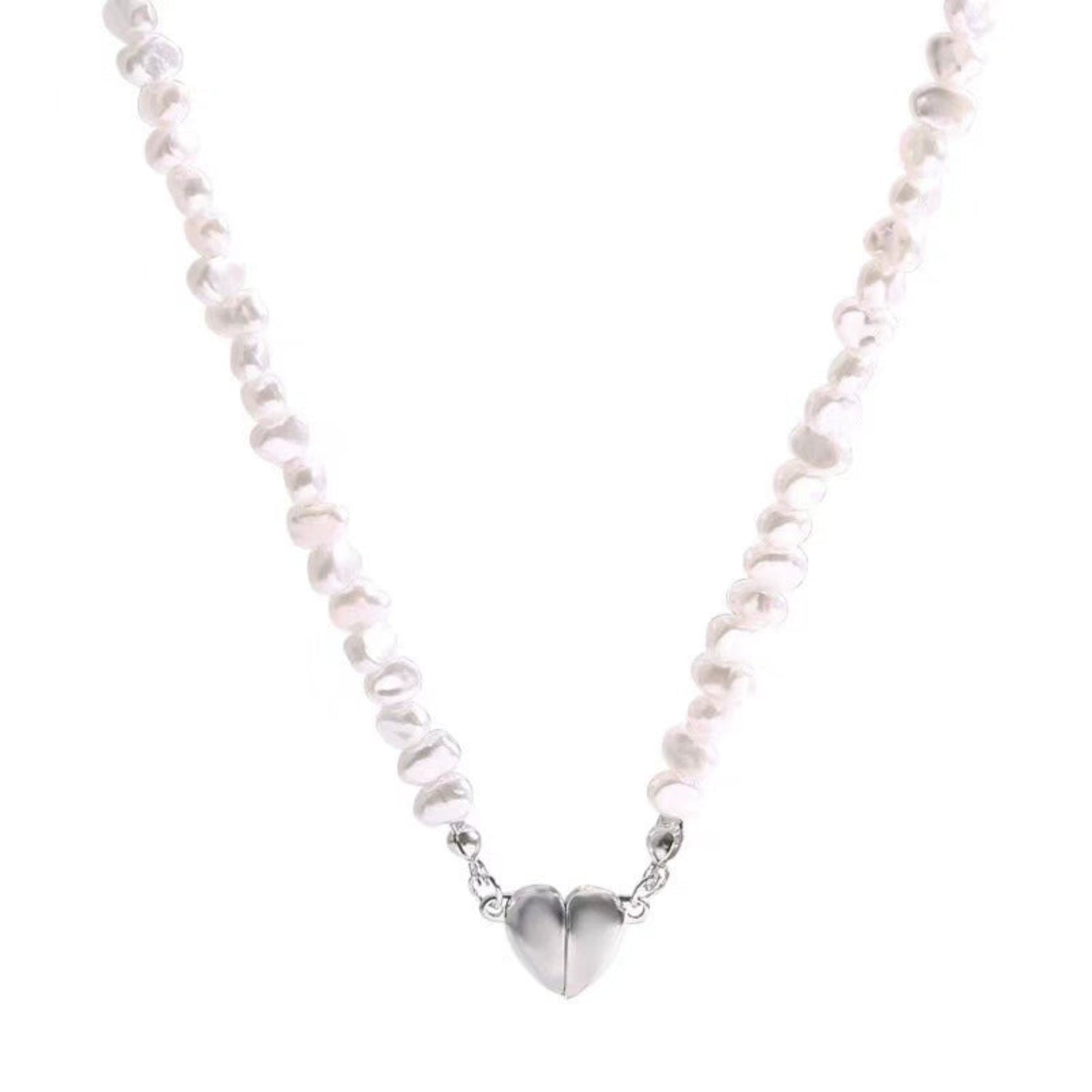 Baroque Pearl Magnetic Heart Necklace JLTN1733