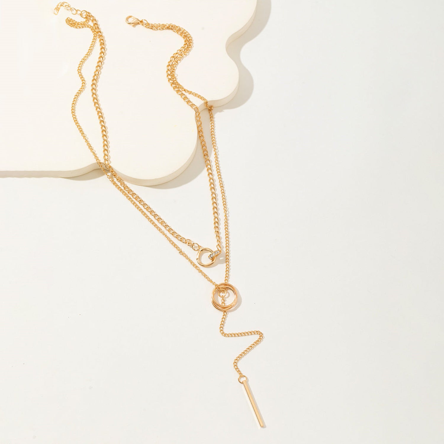 Layered Gold Circle Bar Necklace JLTN1736