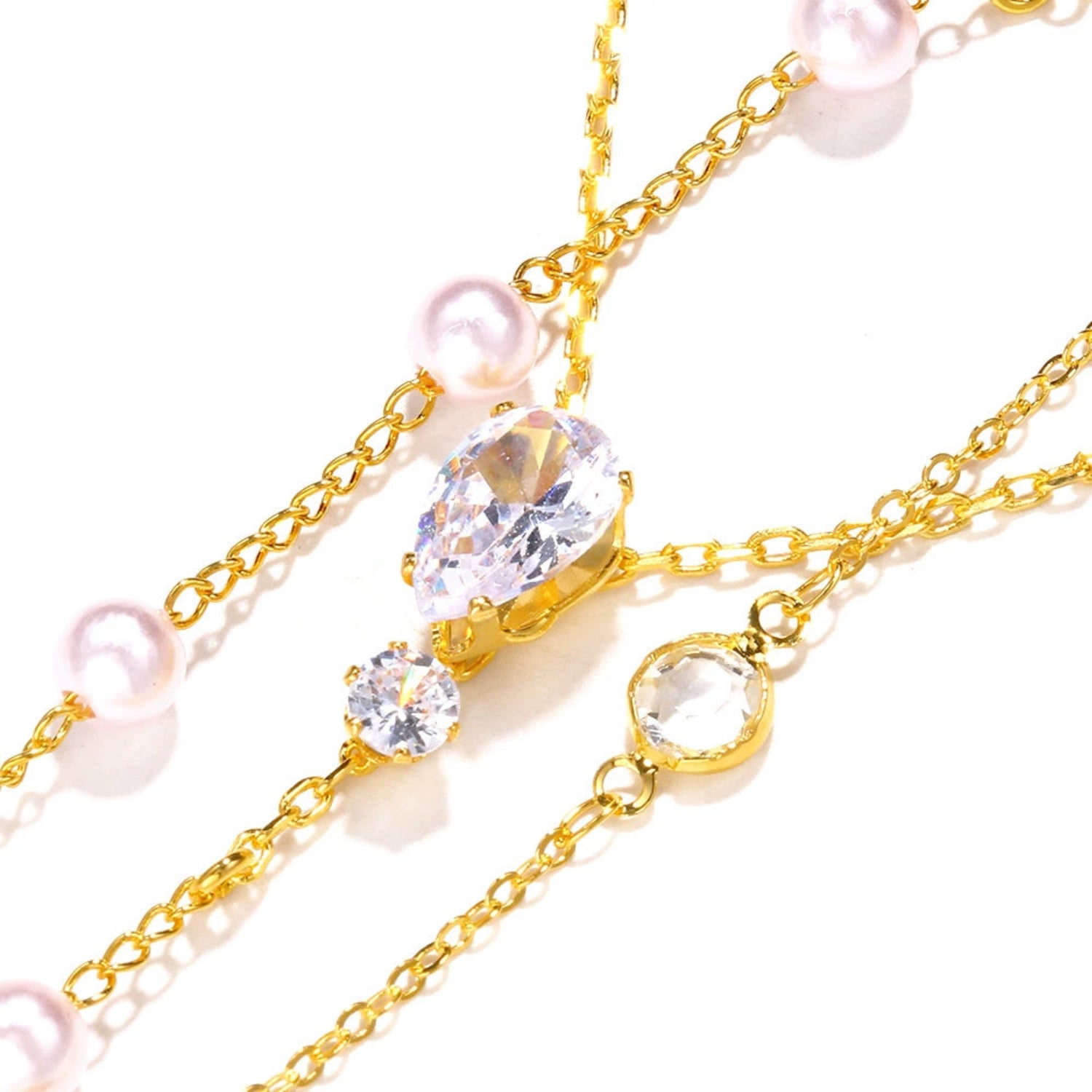 Pearl and Crystal Backdrop Necklace JLTN1749