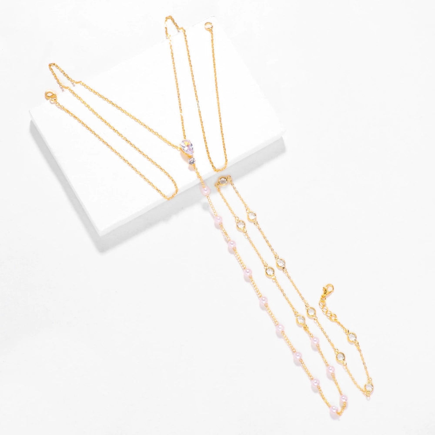 Pearl and Crystal Backdrop Necklace JLTN1749