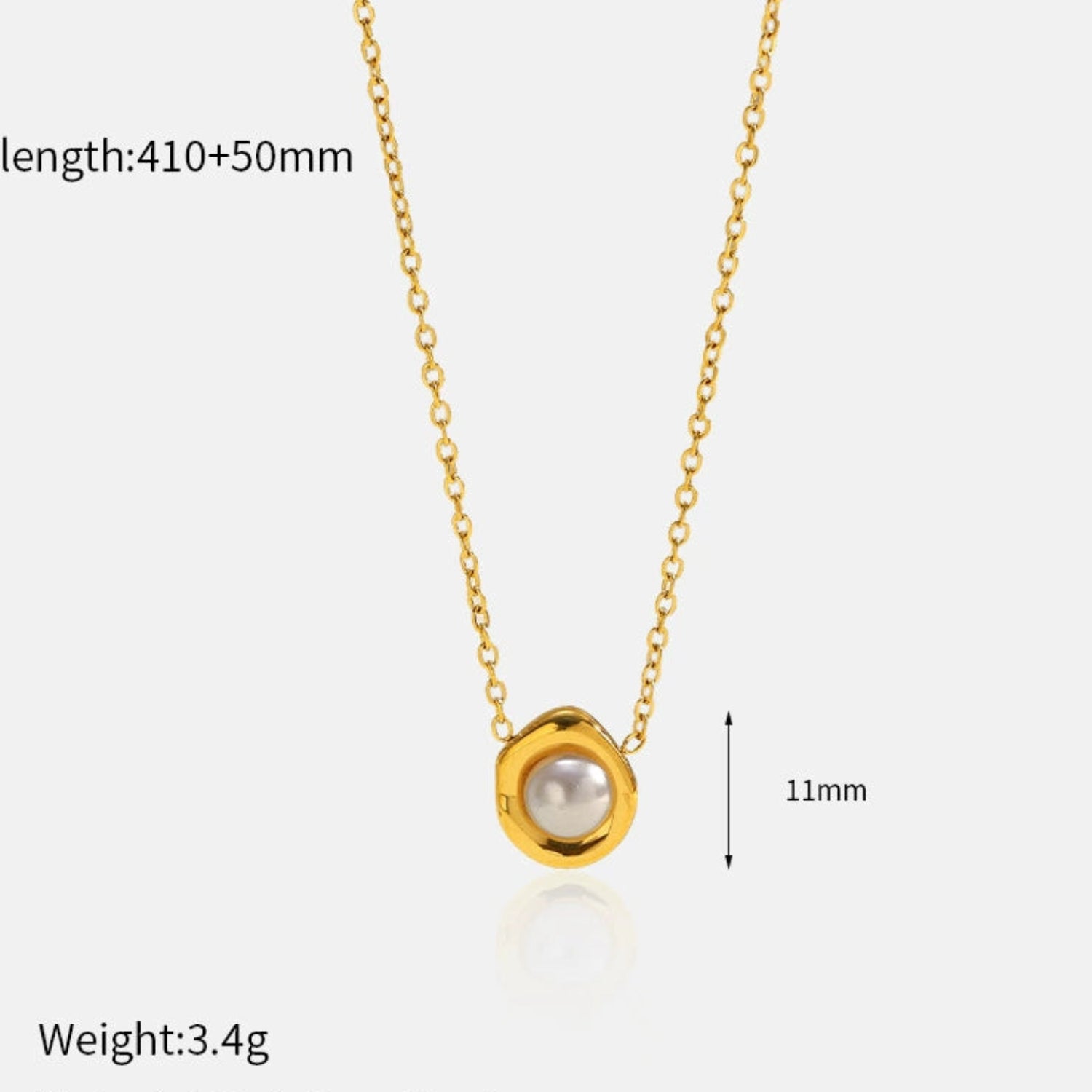 Gold Framed Pearl Solitaire 18k Gold Plated Necklace JLTN1756