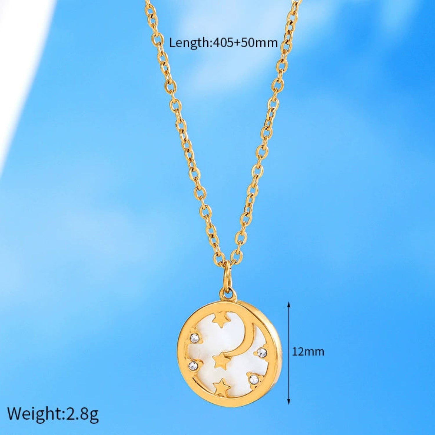 Celestial Moon and Star 18k Gold Plated Necklace JLTN1757