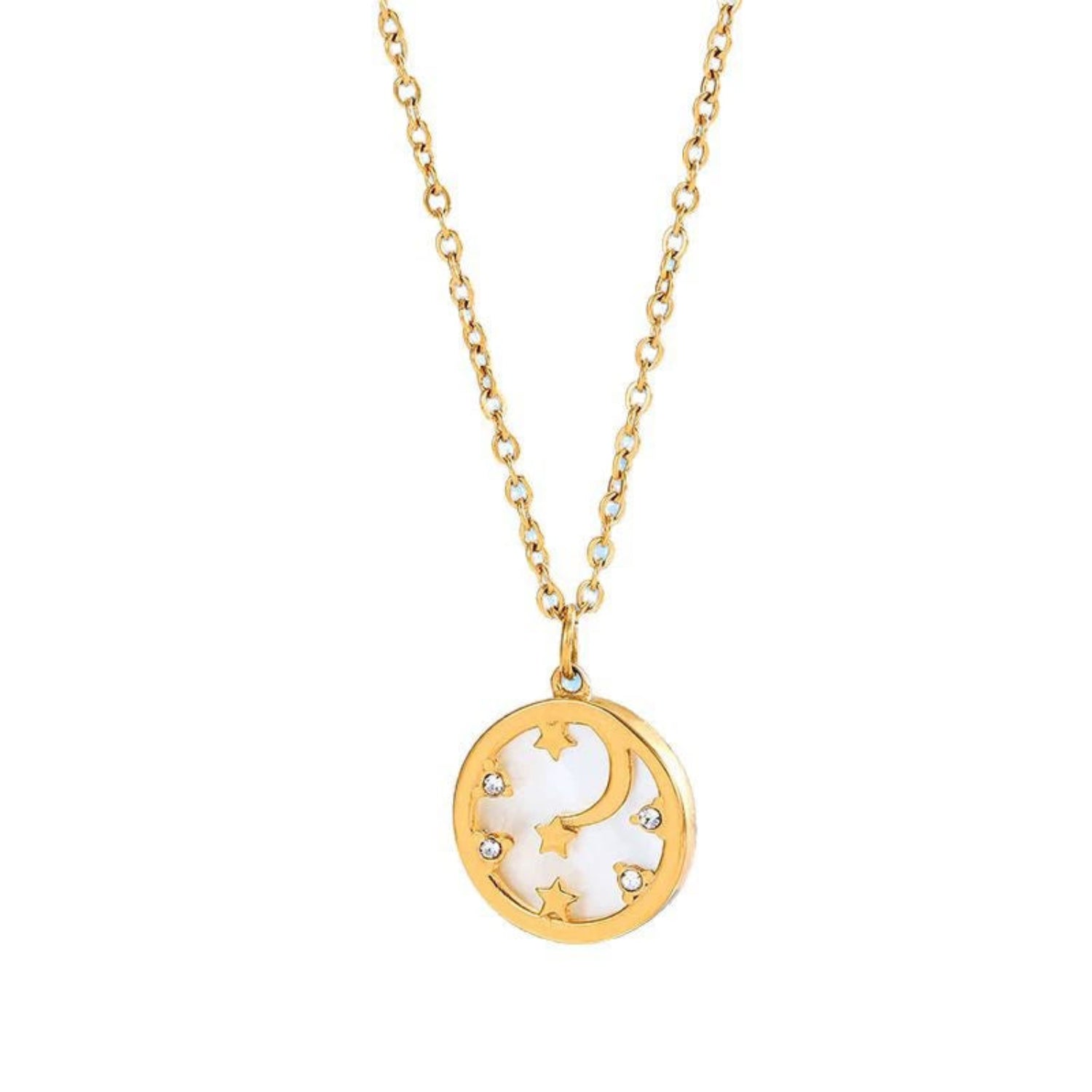Celestial Moon and Star 18k Gold Plated Necklace JLTN1757