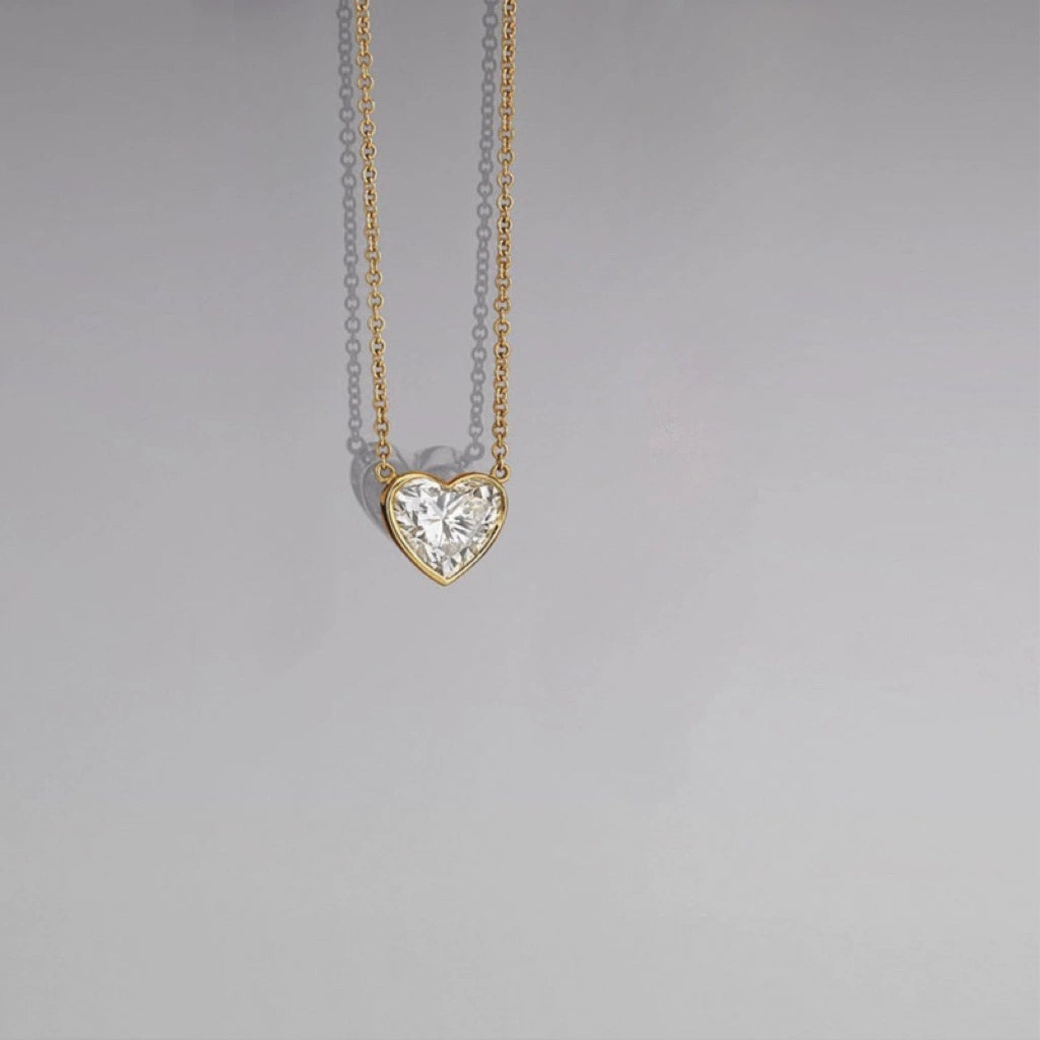 Gold Heart Solitaire Necklace JLTN1759