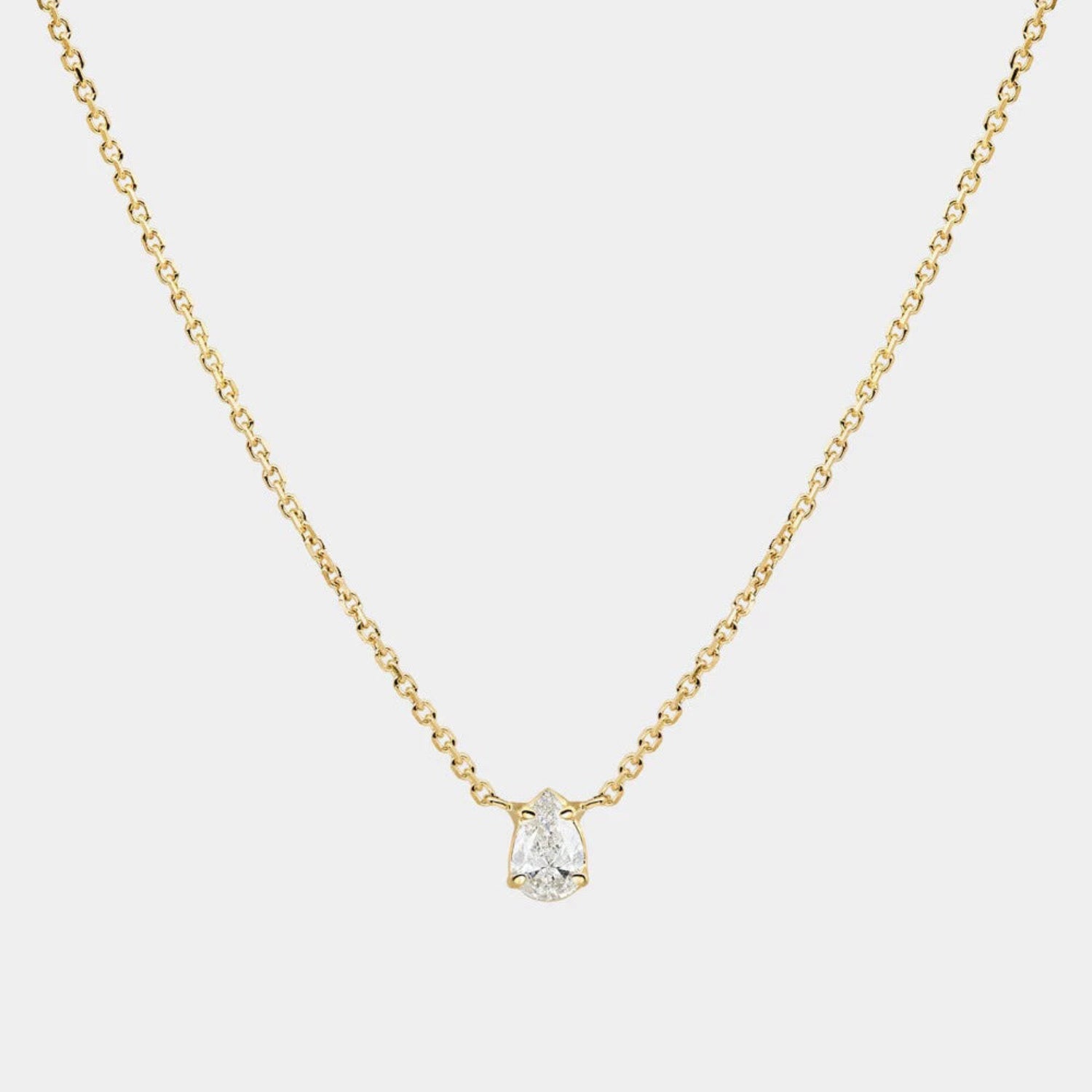 Gold Pear-Cut Prong-Set Necklace JLTN1760