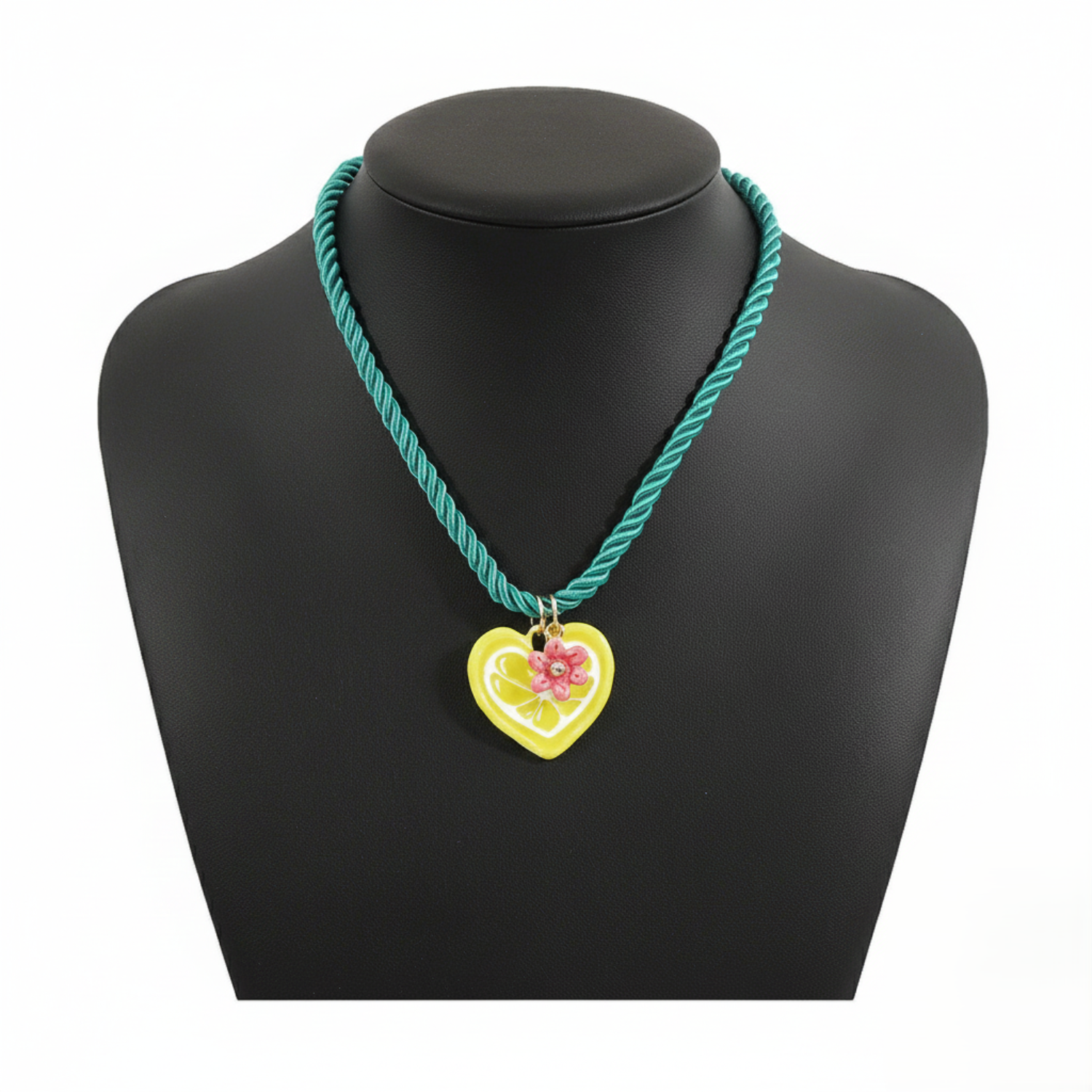 Whimsical Lemon Heart Cord Necklace JLTN1762