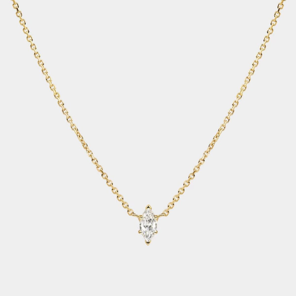 Gold Marquise-Cut Solitaire Necklace JLTN1763
