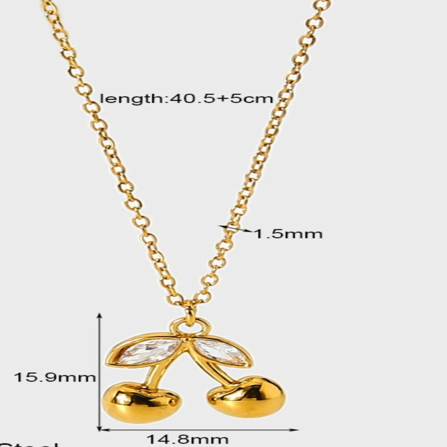 Golden Cherry Gemstone Pendant Necklace  JLTN1765