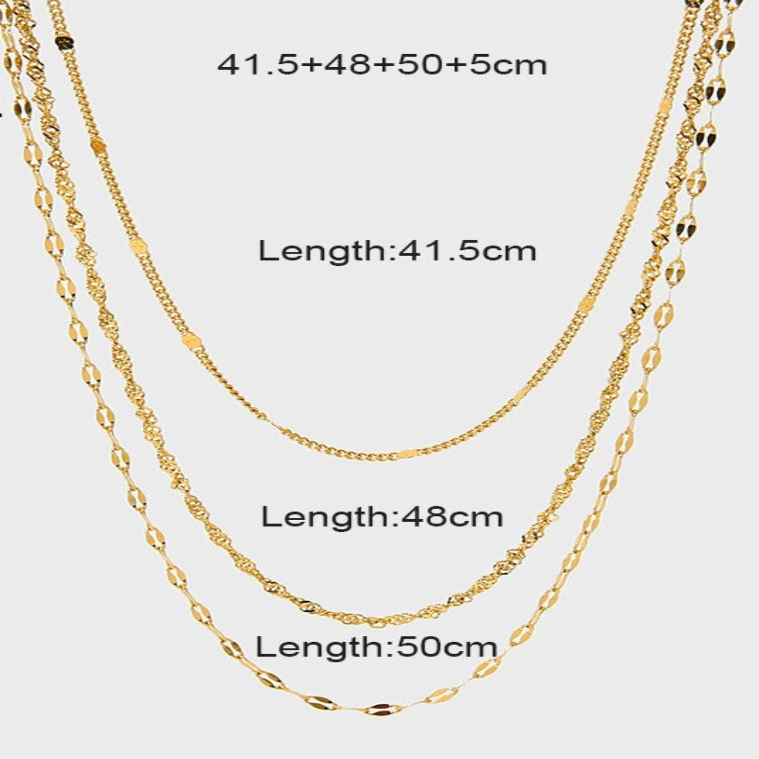 Triple Tiered Gold Chain Necklace JLTN1770