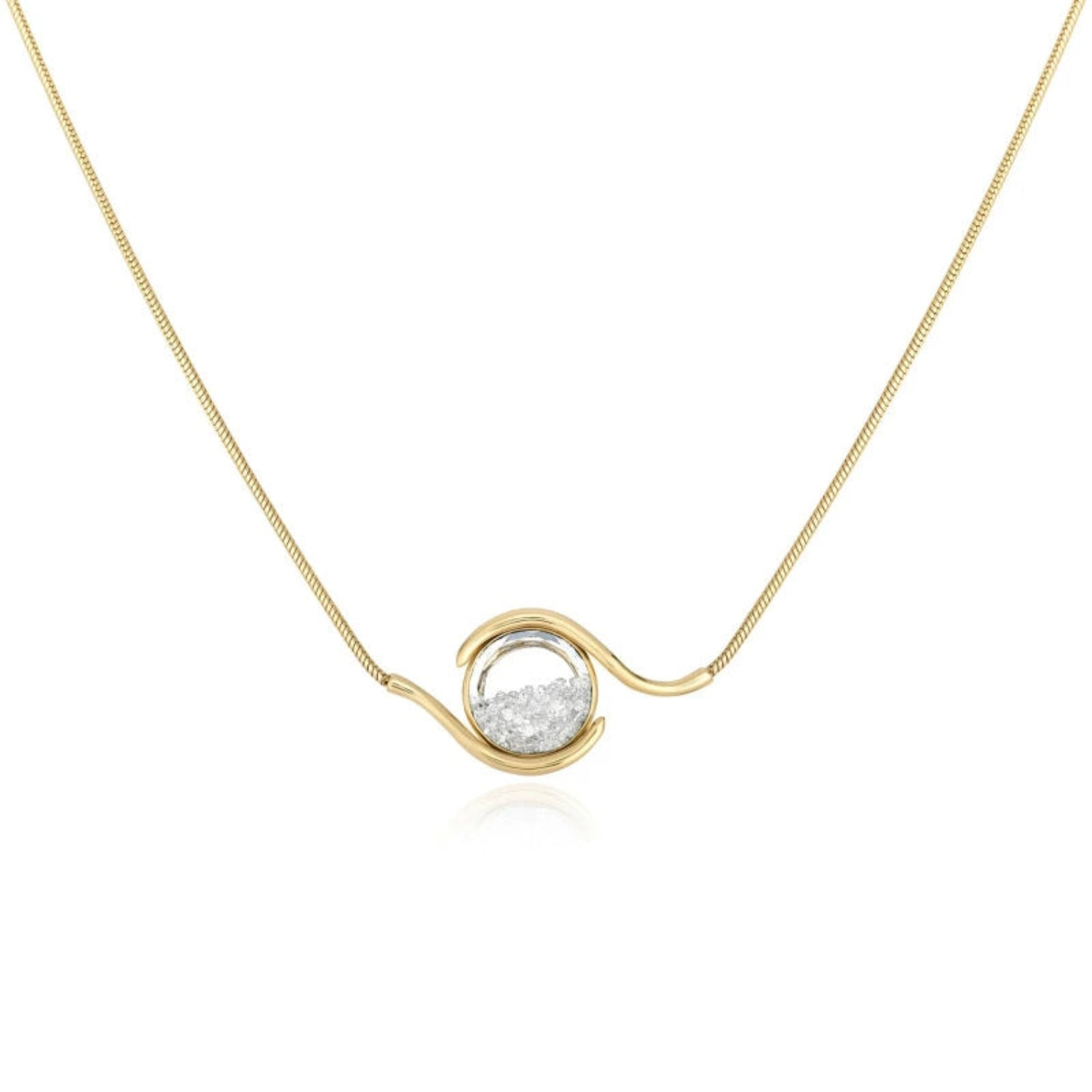 Fluid Gold Sand Globe Necklace JLTN1771