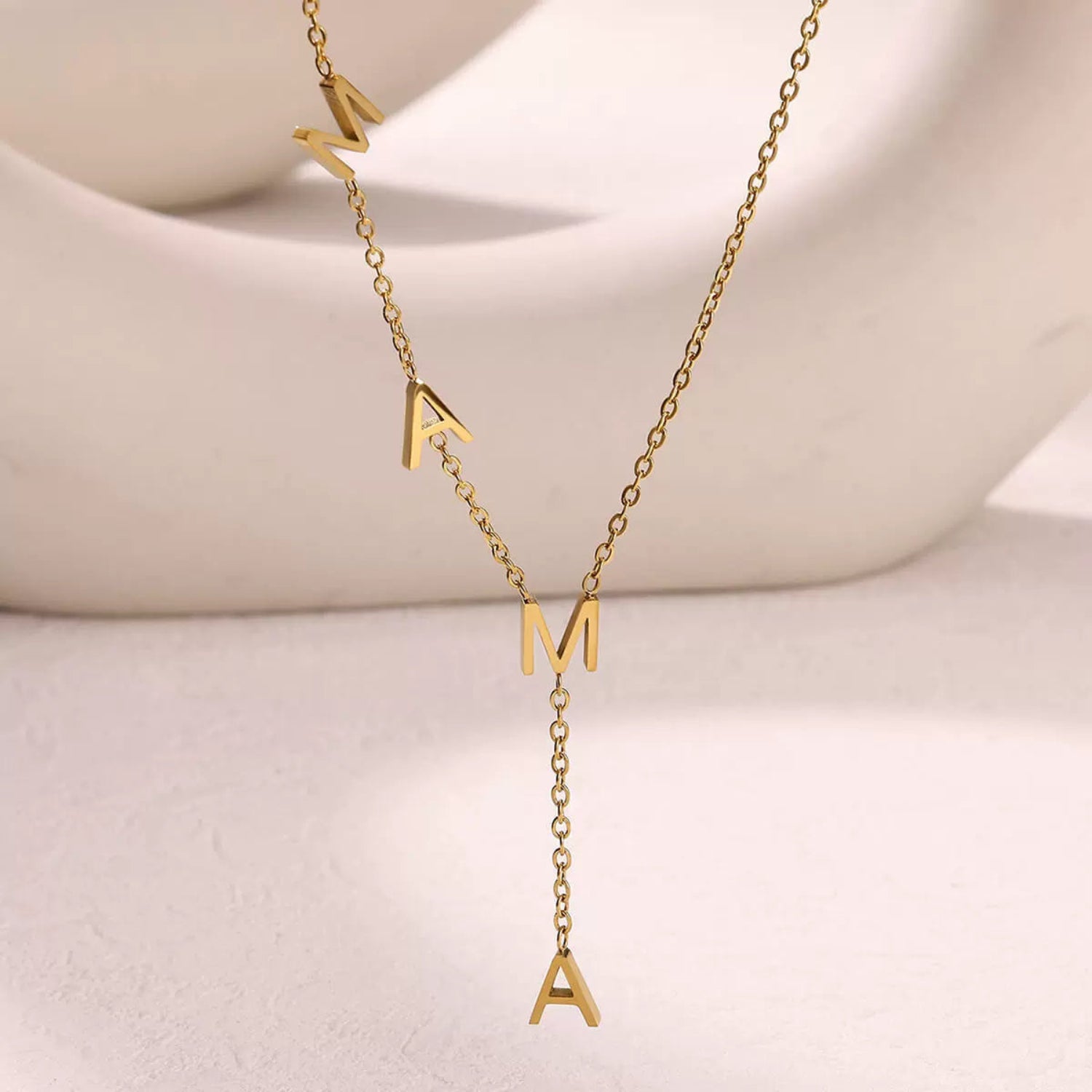 Gold Mama Letter Necklace JLTN1783