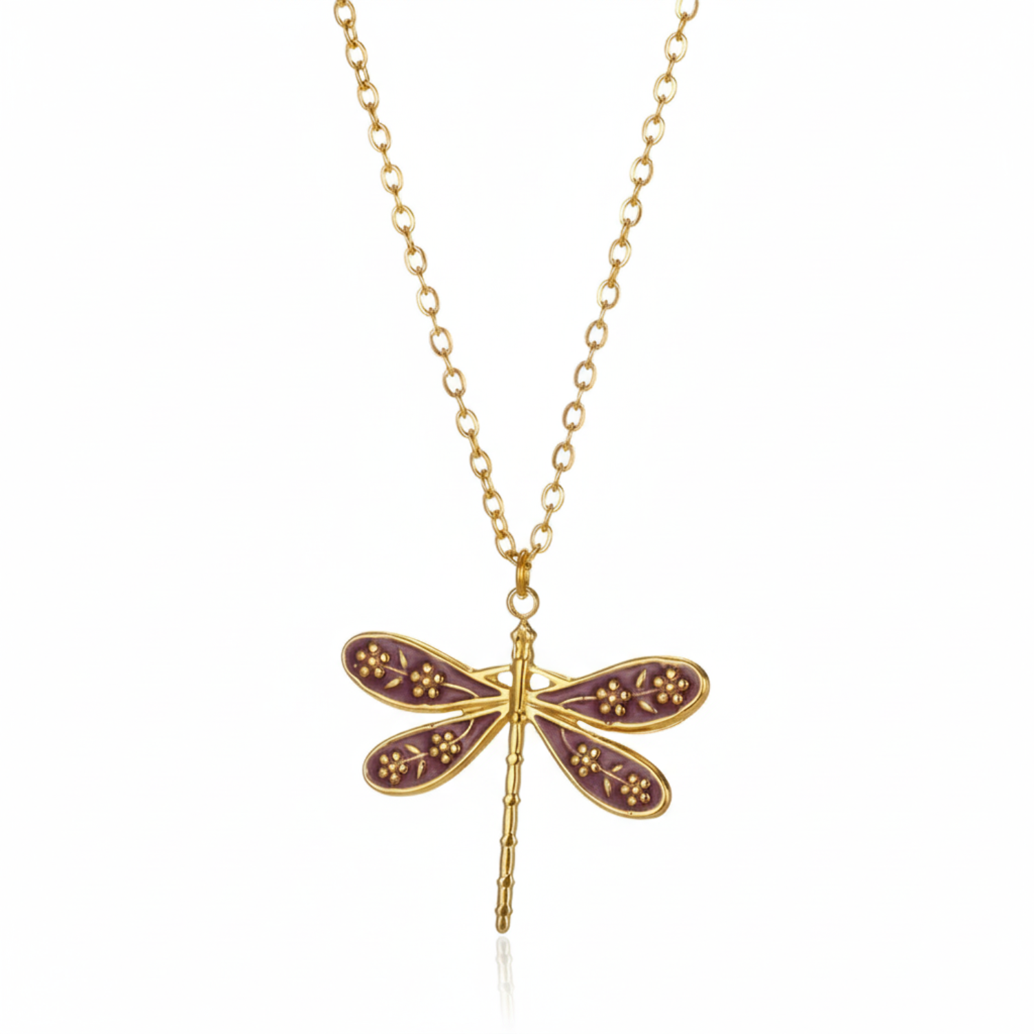 Enamel Dragonfly Gold Necklace JLTN1784